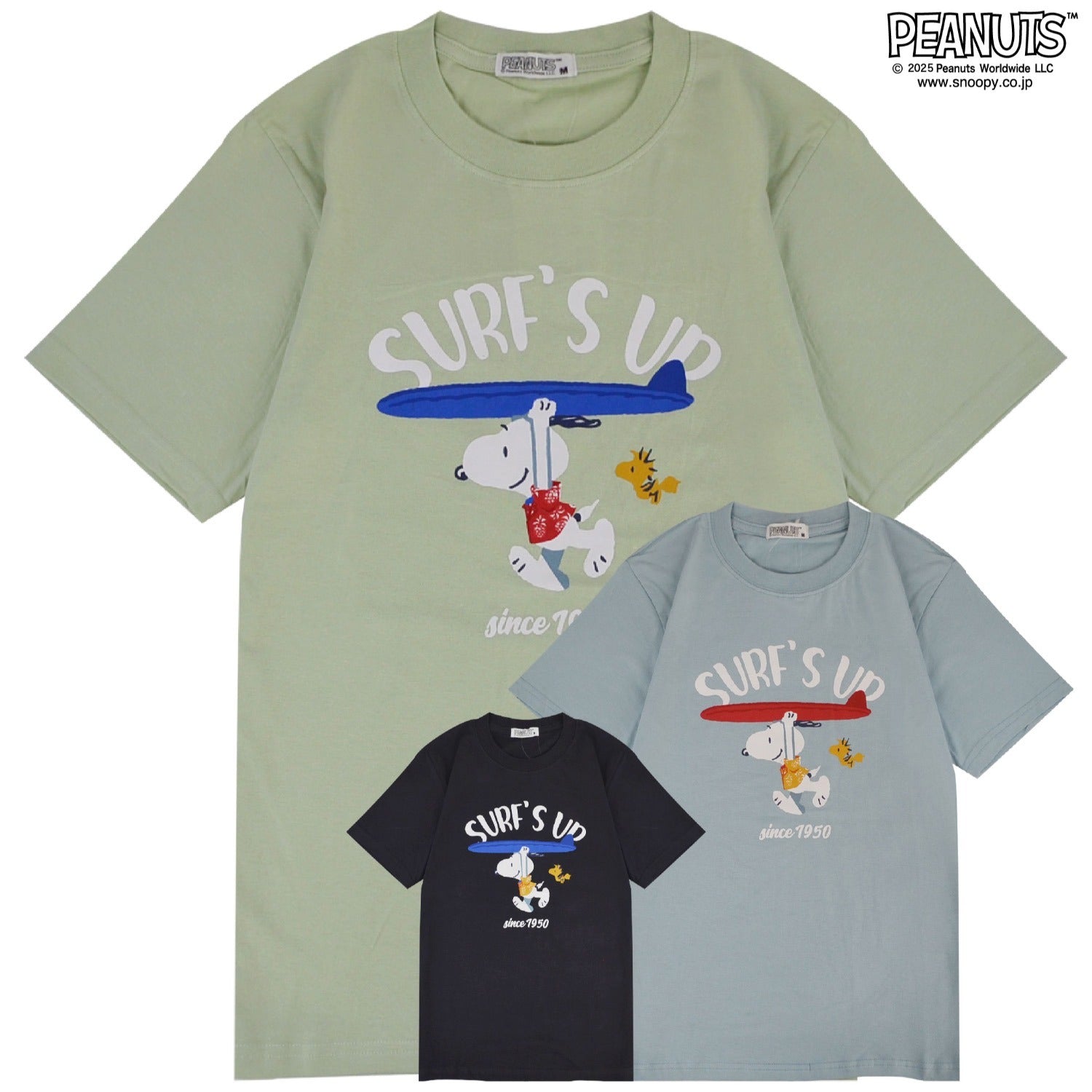 スヌーピー サーフ柄 プリント 半袖 Tシャツ 春夏 SNOOPY PEANUTS s1152-47sp
