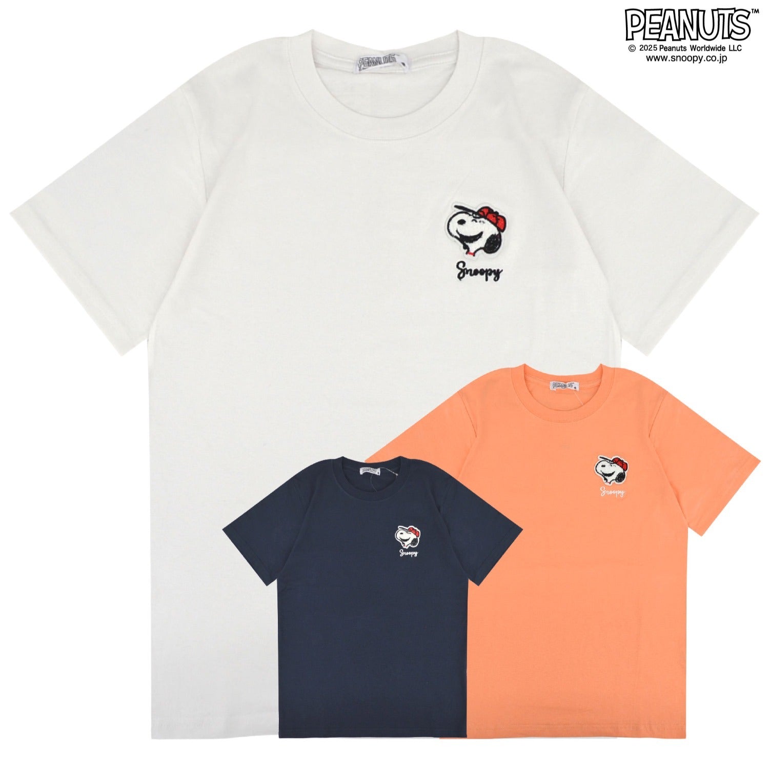 スヌーピー Tシャツ トップス 半袖 ワンポイント 刺繍  PEANUTS SNOOPY s1152-48sp