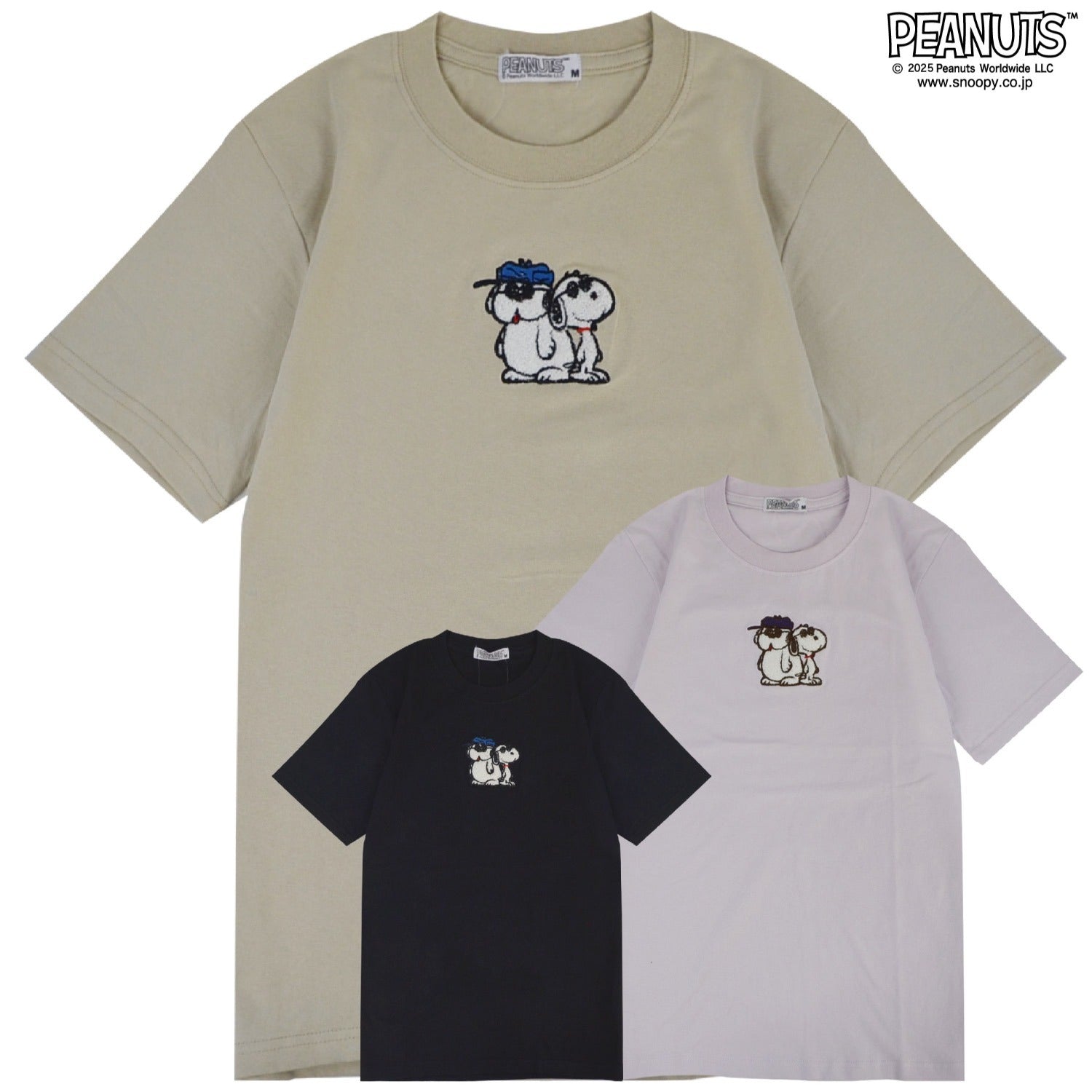 スヌーピー Tシャツ 半袖 トップス 刺繍 ジョークール オラフ SNOOPY  PEANUTS JOE COOL s1152-50sp