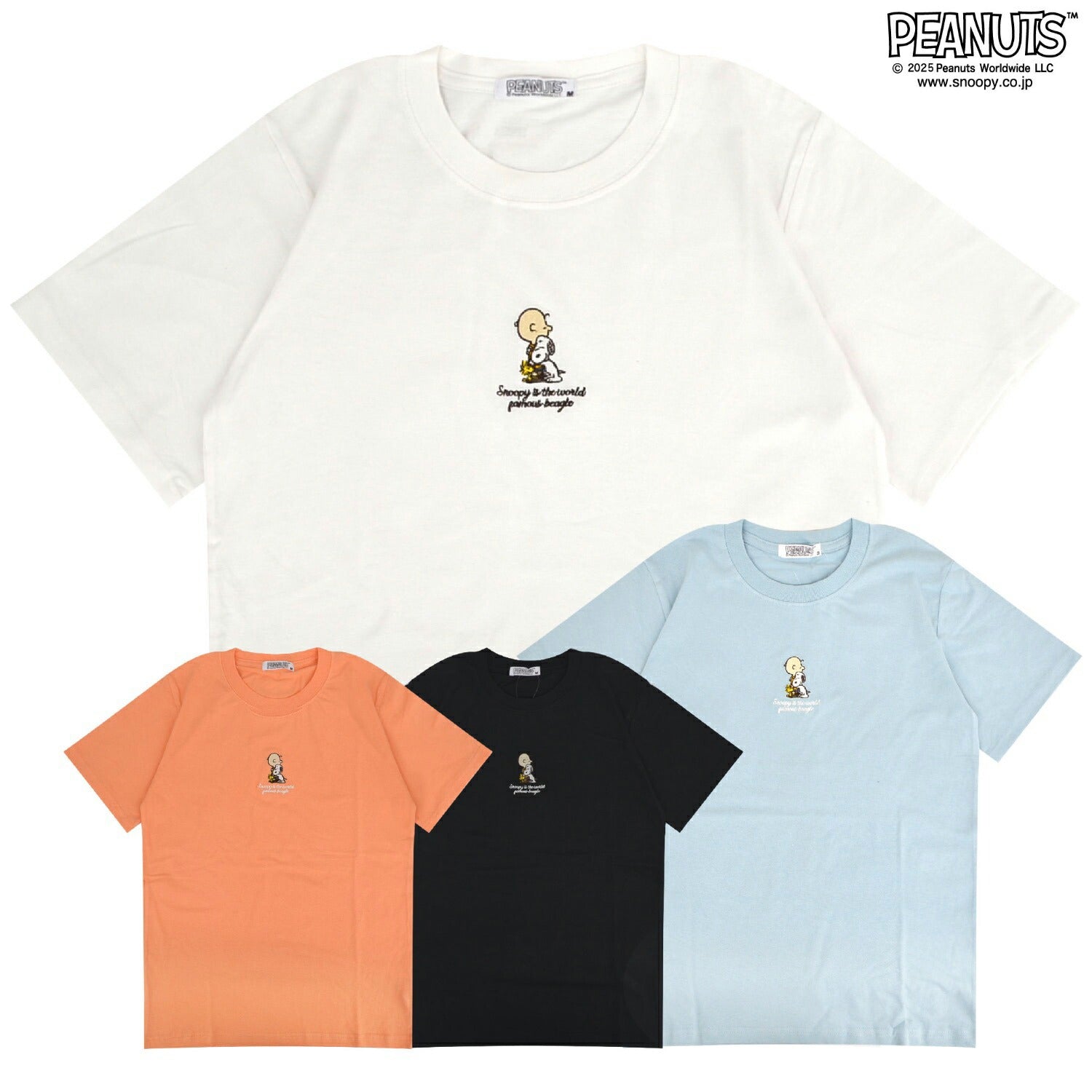 スヌーピー Tシャツ 半袖 トップス 刺繍 チャーリーブラウン SNOOPY PEANUTS s1152-53sp