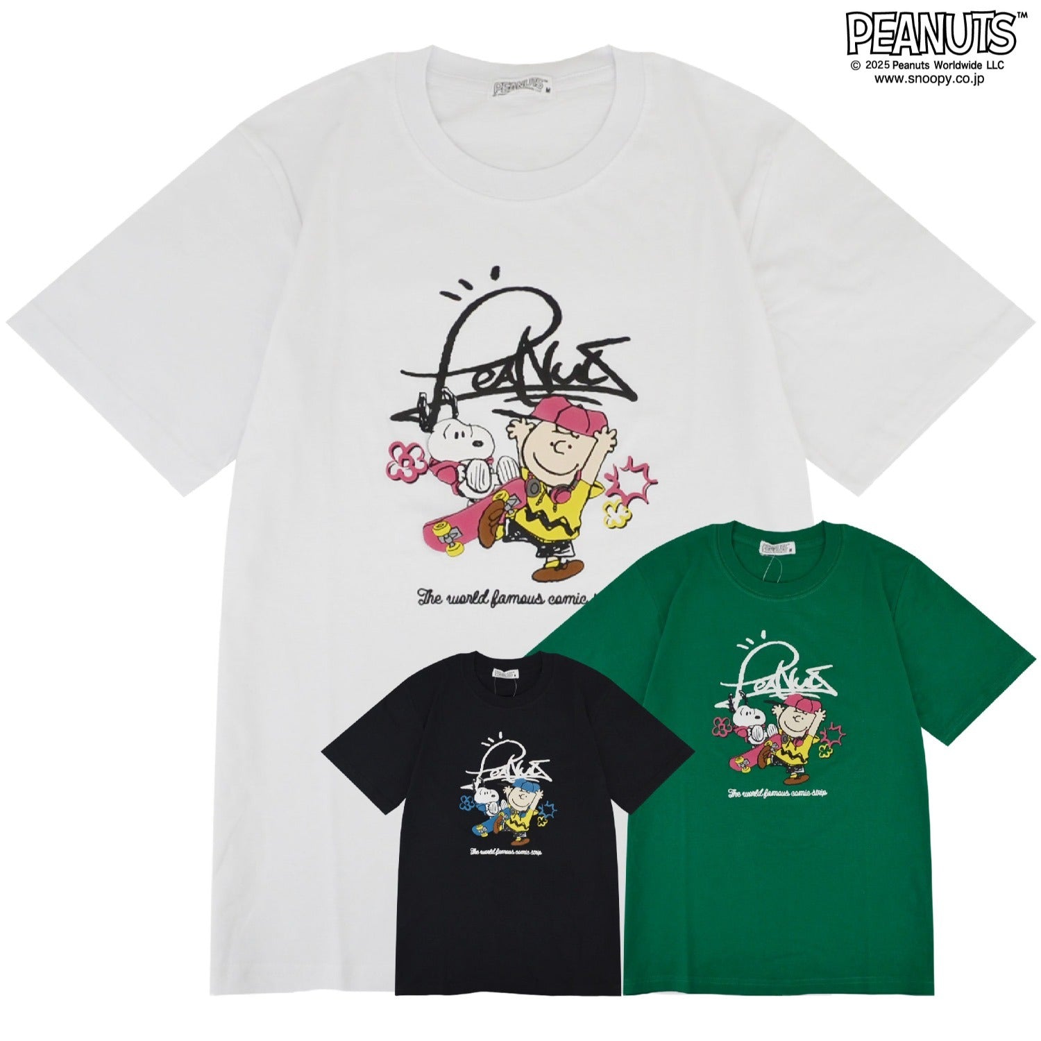 スヌーピー 半袖 おともだち柄 ストリート風 プリントTシャツ SNOOPY PEAUTS s1152-62sp