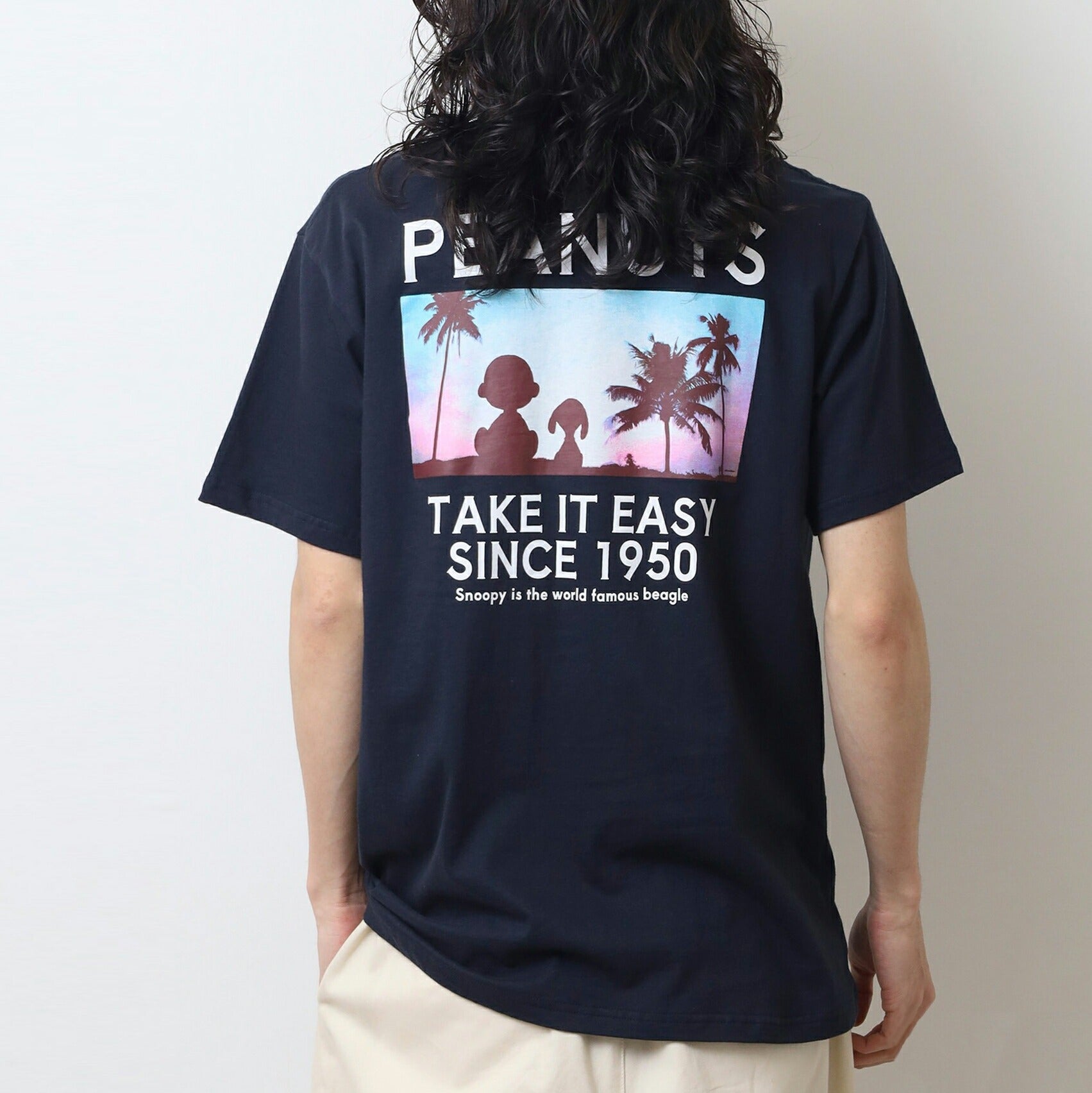 スヌーピー Tシャツ 半袖 トップス バック フォト プリント 刺繍  SNOOPY PEANUTS s1152-66sp