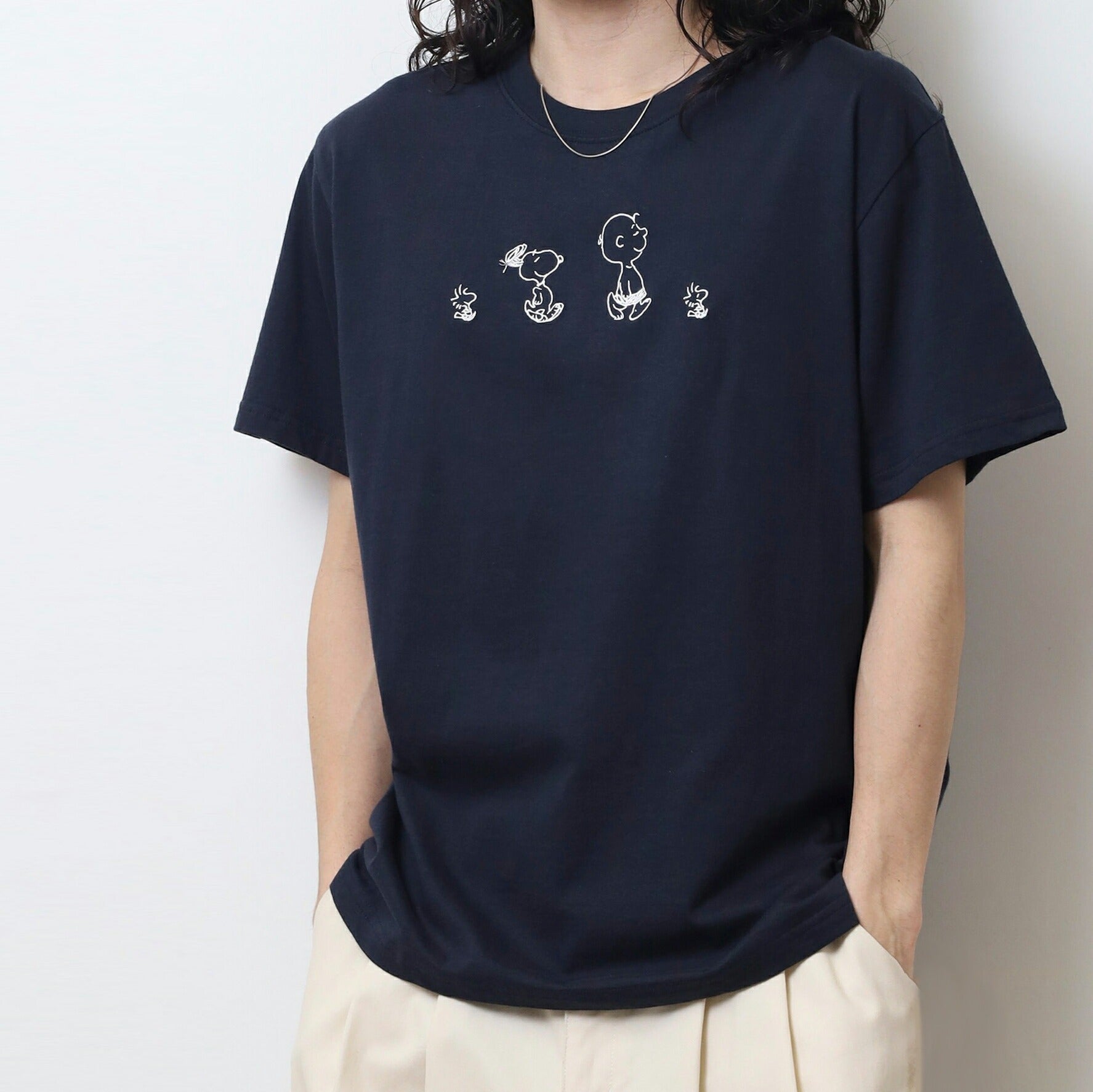 スヌーピー Tシャツ 半袖 トップス バック フォト プリント 刺繍  SNOOPY PEANUTS s1152-66sp
