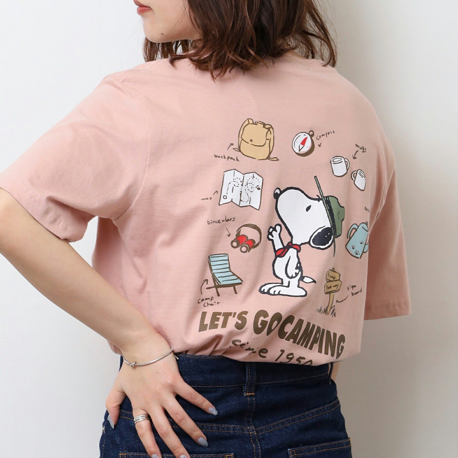 スヌーピー ビーグルスカウト Tシャツ バック プリント トップス 半袖  SNOOPY PEANUTS s1152-69sp