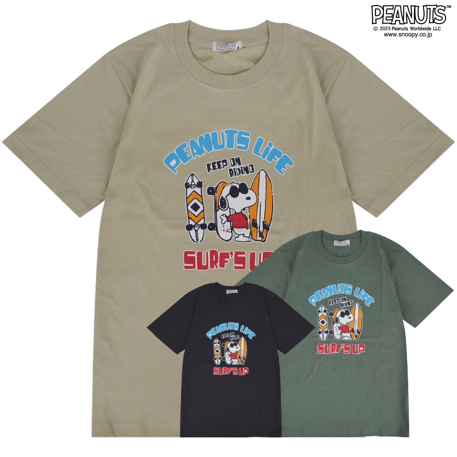 スヌーピー Tシャツ 半袖 トップス  ジョークール プリント サーフ SNOOPY PEANUTS s1152-70sp