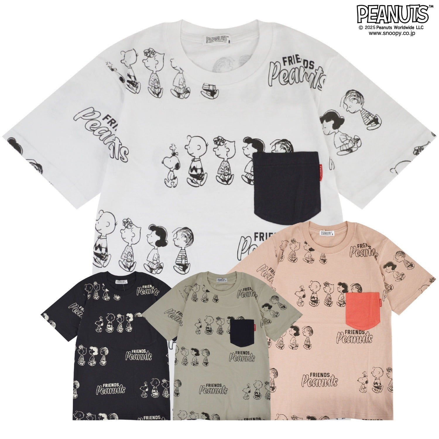 スヌーピー Tシャツ 半袖 総柄 トップス プリント SNOOPY PEANUTS s1152-75sp