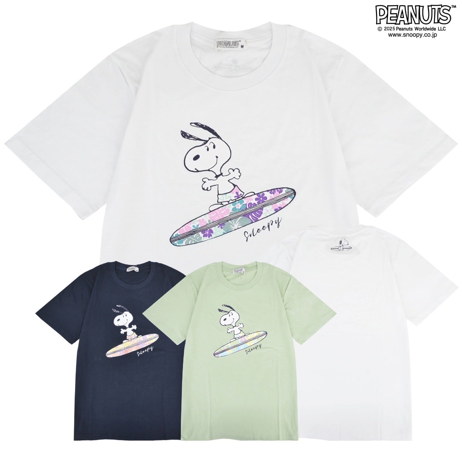 スヌーピー Tシャツ 半袖 トップス プリント サーフ柄 夏 サーフィン SNOOPY PEANUTS s1152-79sp