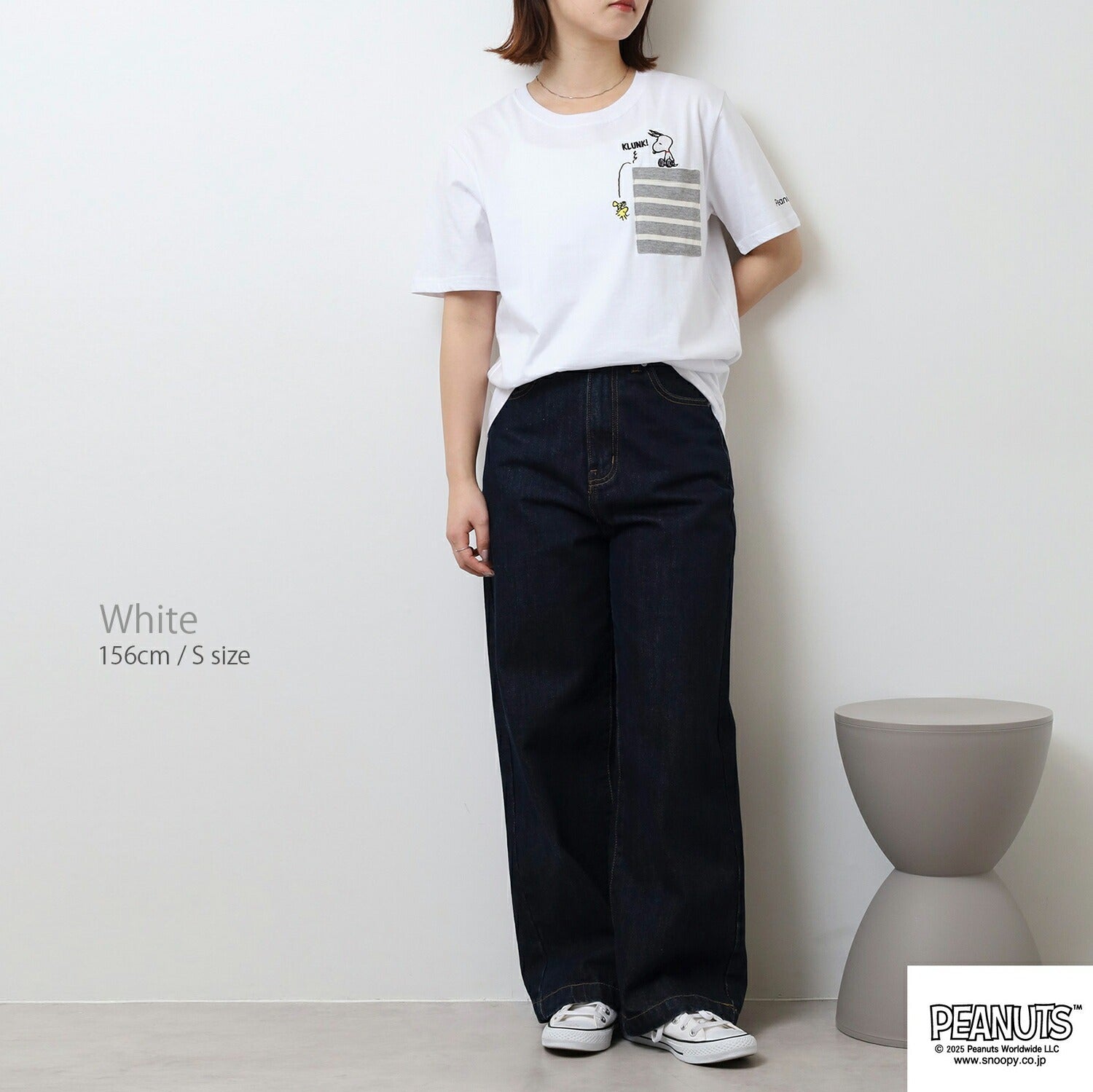 スヌーピー 半袖 Tシャツ ボーダー ポケット付き 春夏 天竺  SNOOPY PEANUT s1152-86sp