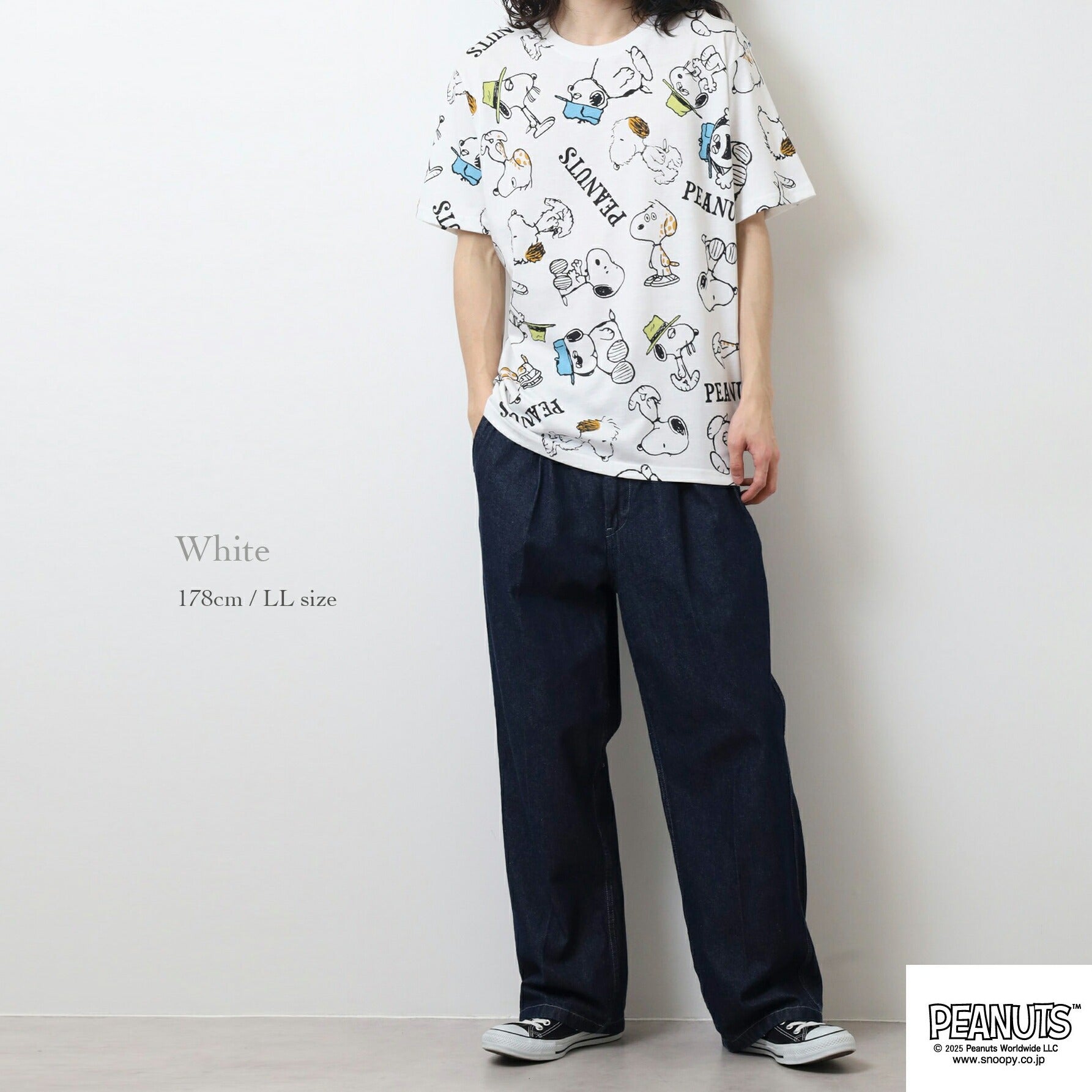 スヌーピー 半袖 Tシャツ  総柄 春夏 天竺 オラフ スパイク アンディー マーブルス SNOOPY PEANUT s1152-89sp