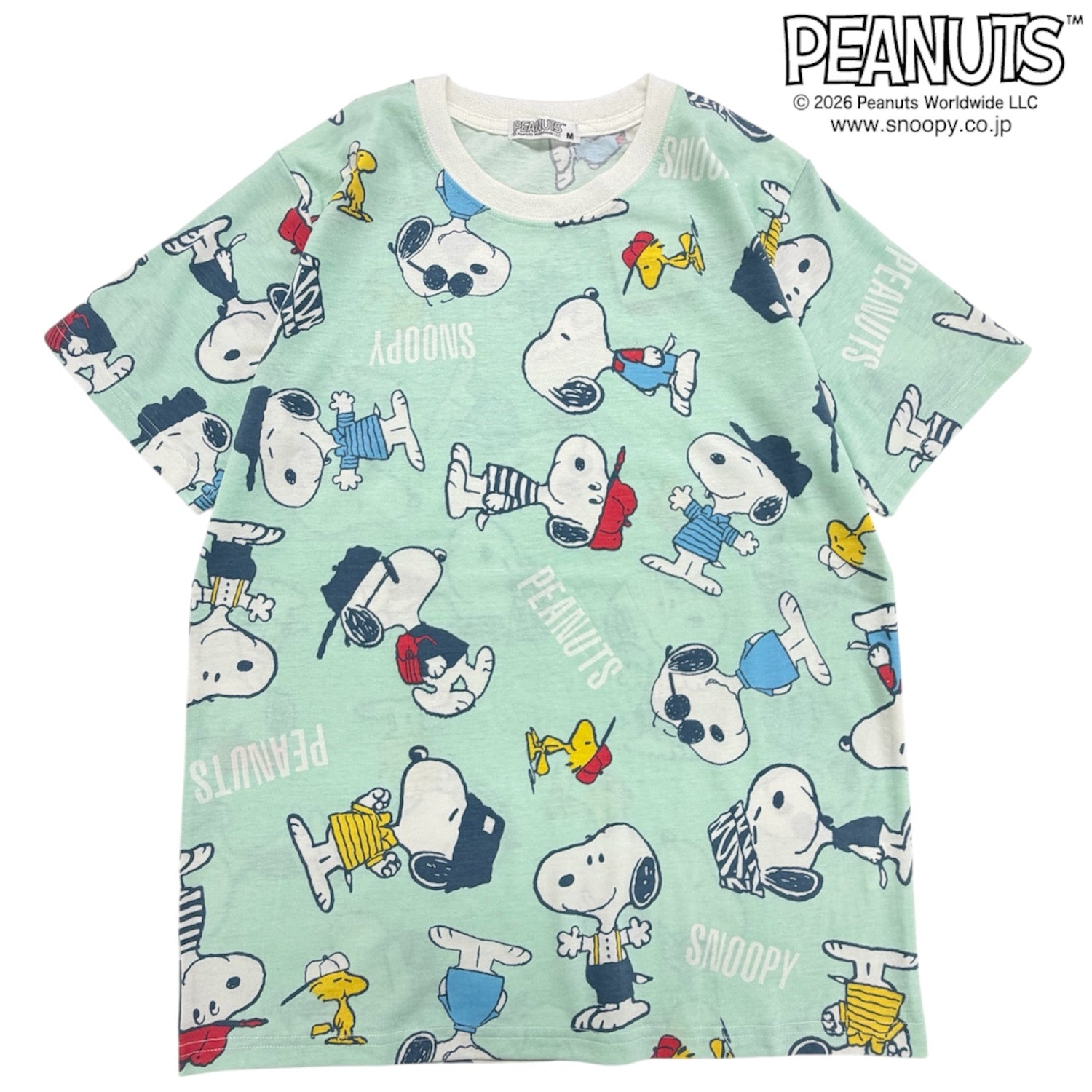 スヌーピー 半袖 Tシャツ 総柄 プリント 天竺 メンズ レディース 夏  SNOOPY PEANUTS s1162-145sp