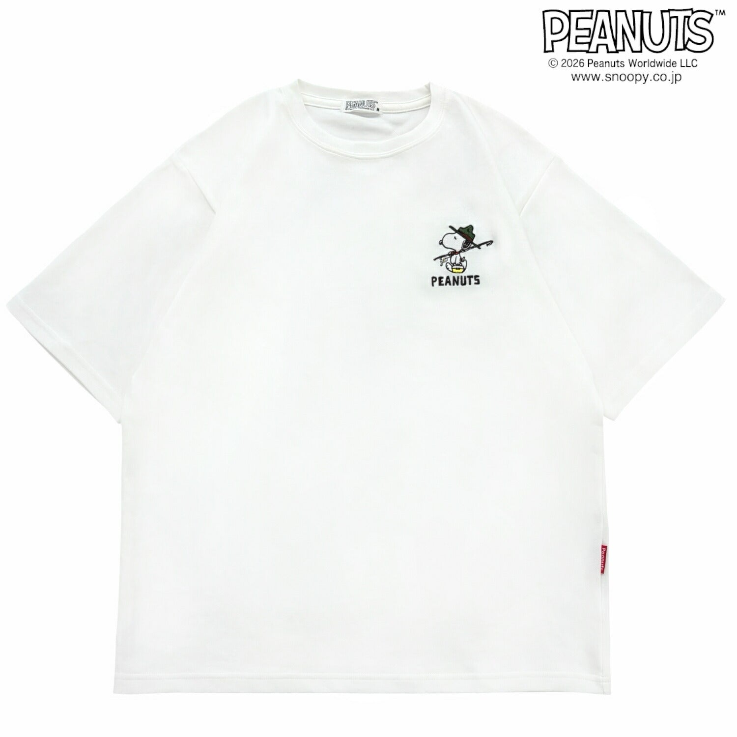 スヌーピー 半袖 Tシャツ ワンポイント 刺繍 トップス 接触冷感 レディース メンズ  春 夏 SNOOPY PEANUTS
