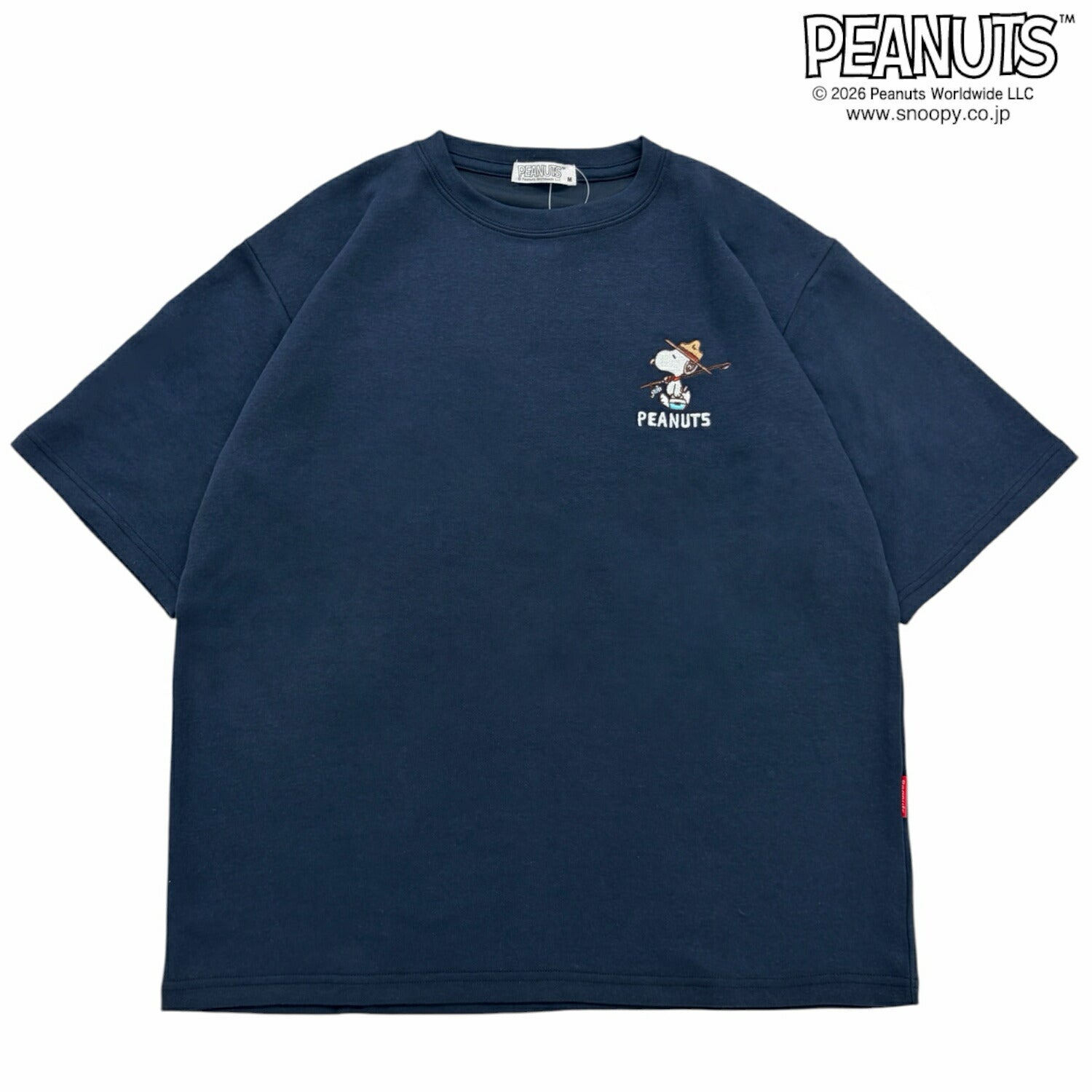 スヌーピー 半袖 Tシャツ ワンポイント 刺繍 トップス 接触冷感 レディース メンズ  春 夏 SNOOPY PEANUTS