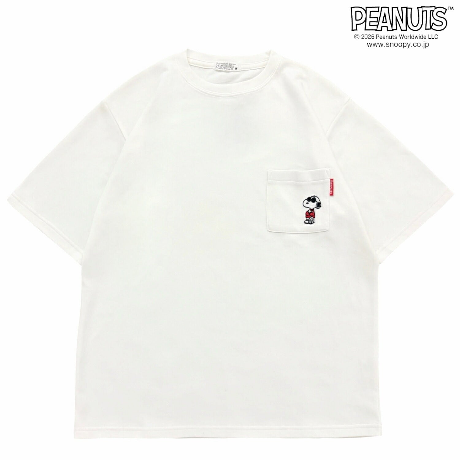 スヌーピー ジョー・クール ポケット付き 半袖 Tシャツ 刺繍 トップス ビッグシルエット 接触冷感 レディース メンズ 春 夏 SNOOPY PEANUTS
