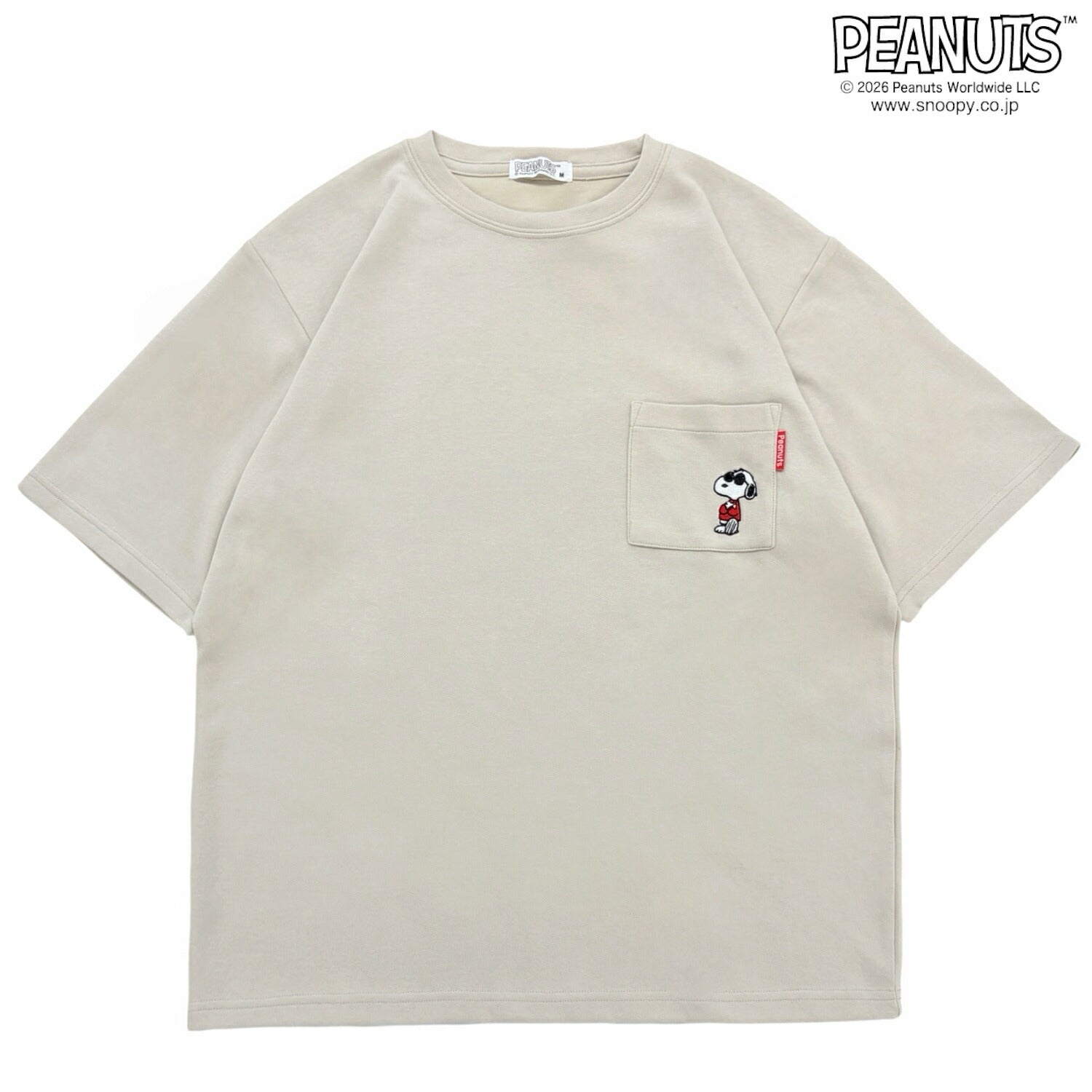スヌーピー ジョー・クール ポケット付き 半袖 Tシャツ 刺繍 トップス ビッグシルエット 接触冷感 レディース メンズ 春 夏 SNOOPY PEANUTS