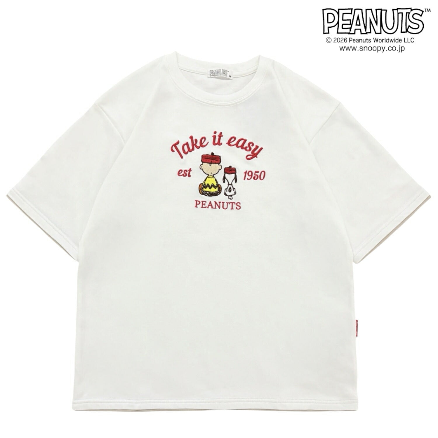 スヌーピー チャーリー・ブラウン 半袖 Tシャツ 刺繍 トップス ビッグシルエット 接触冷感 レディース メンズ 春 夏 SNOOPY PEANUTS s1162-165sp