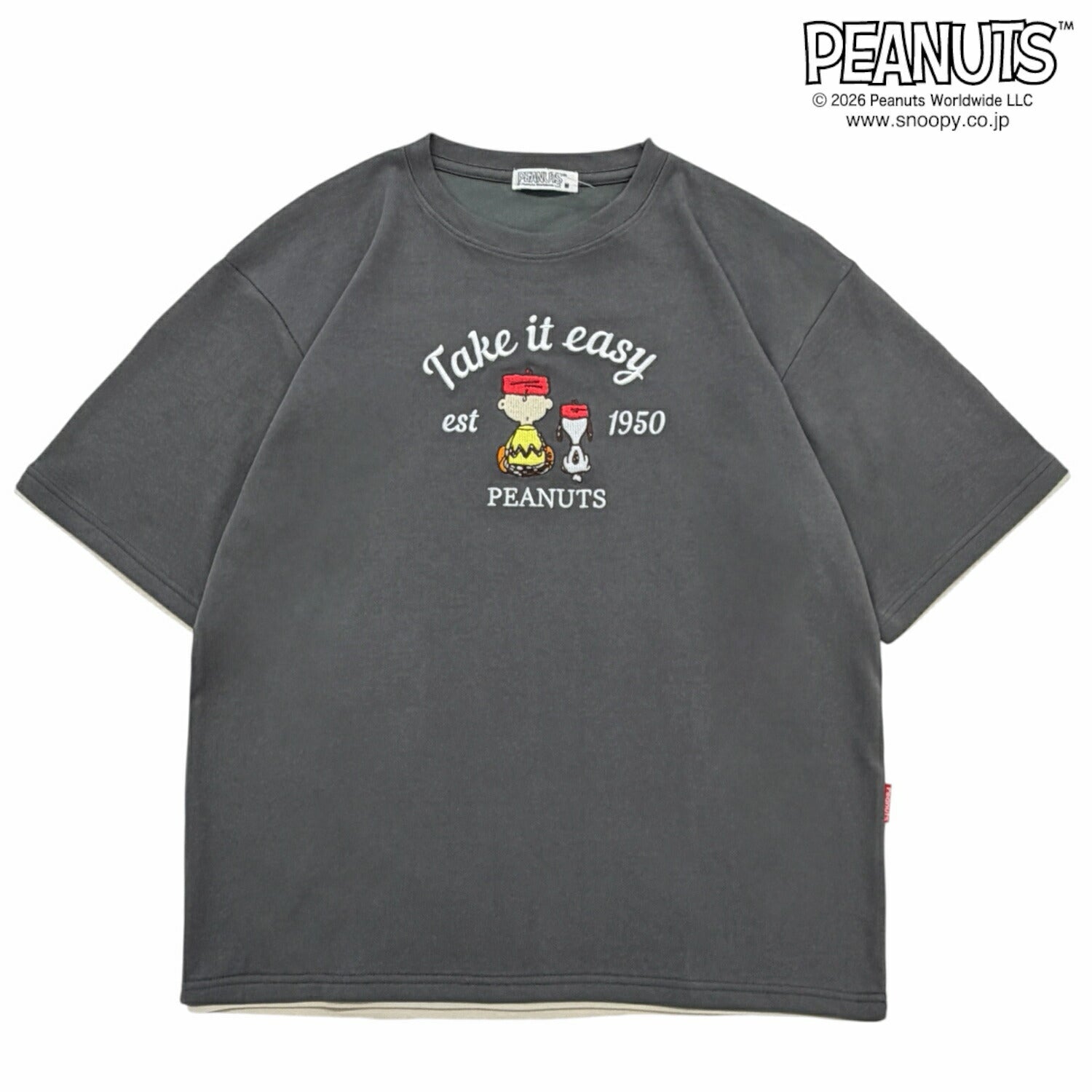 スヌーピー チャーリー・ブラウン 半袖 Tシャツ 刺繍 トップス ビッグシルエット 接触冷感 レディース メンズ 春 夏 SNOOPY PEANUTS s1162-165sp