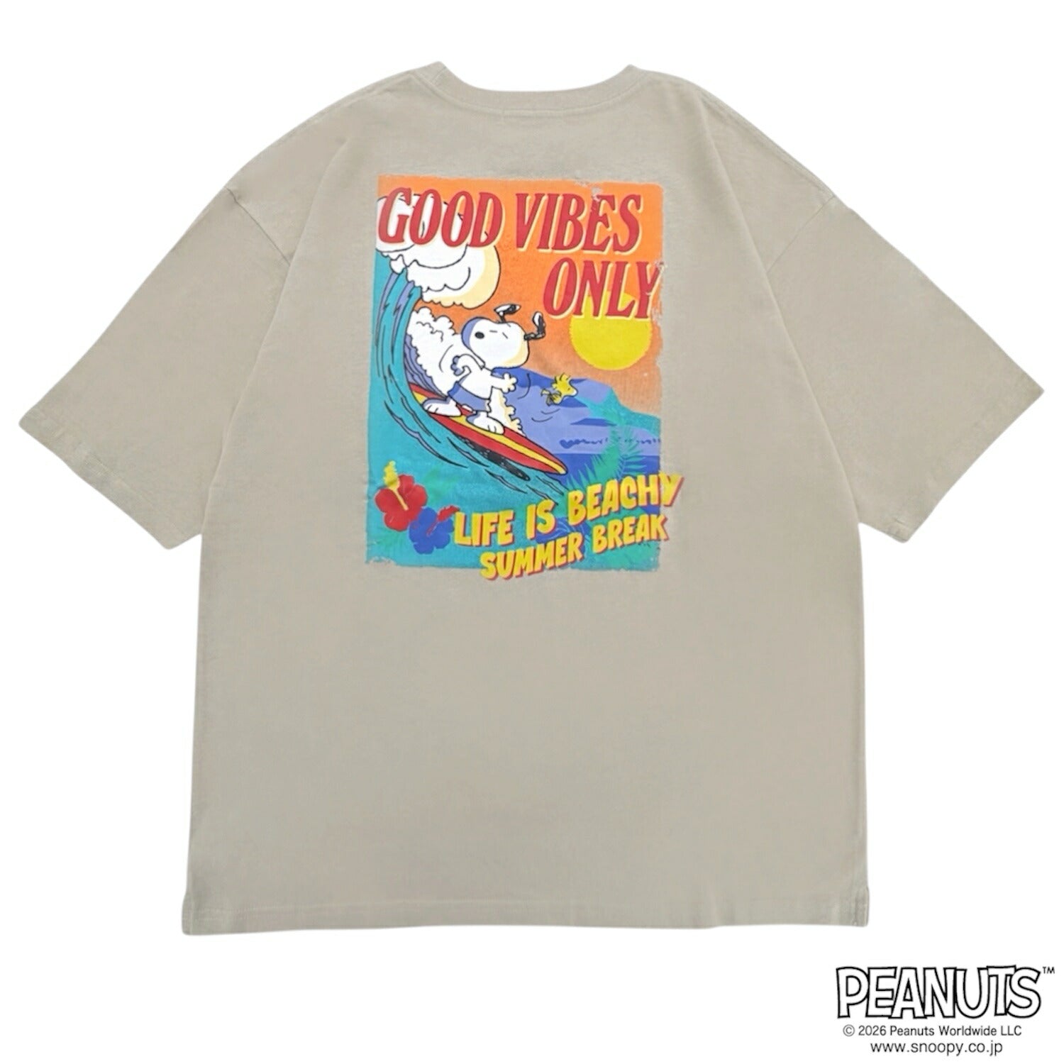 スヌーピー 波乗り柄 サーフィン プリント ヘビーウェイト ドロップショルダー 半袖 Tシャツ トップス 天竺 メンズ レディース 春 夏 SNOOPY PEANUTS s1162-172sp