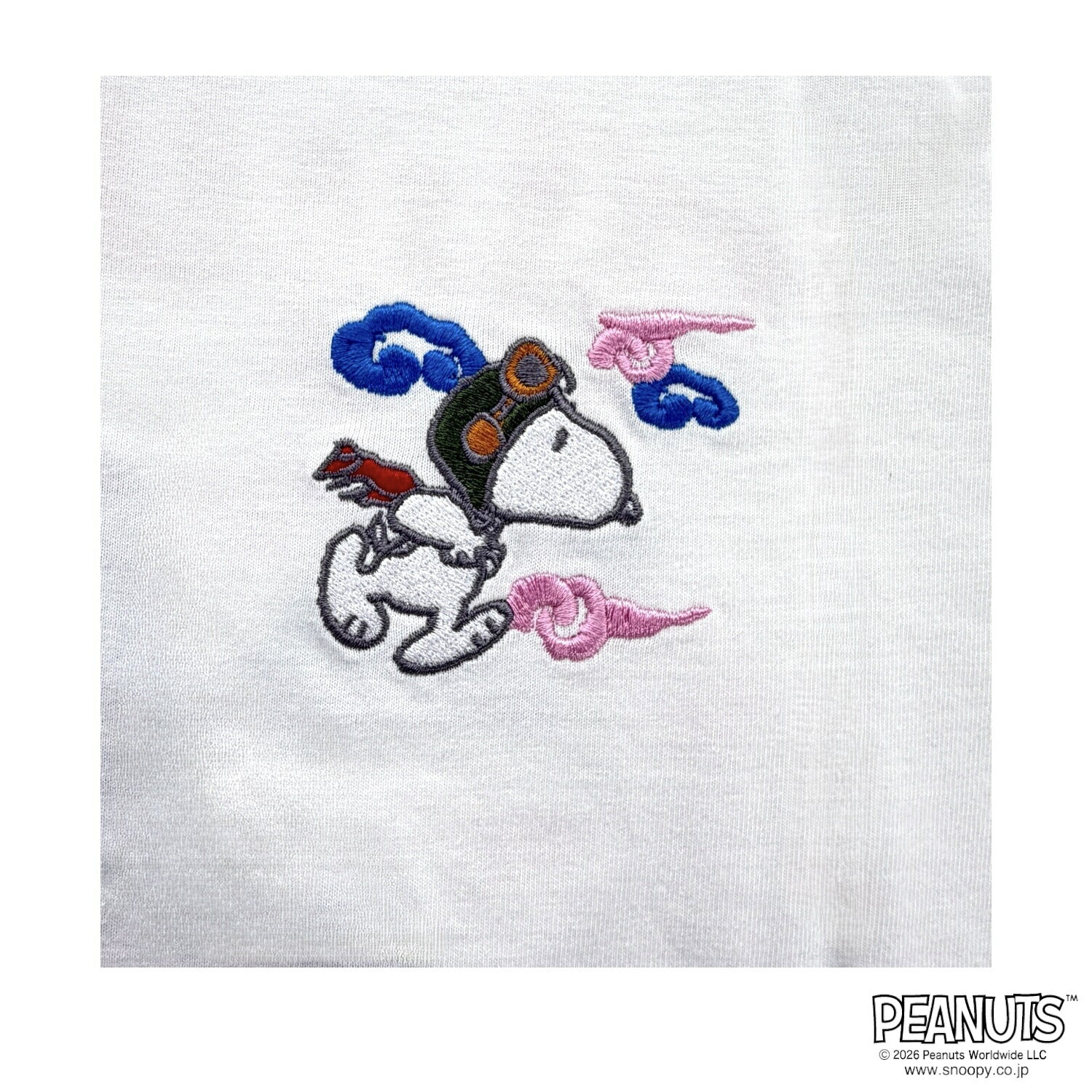 スヌーピー フライング・エース 地図柄 バックプリント 刺繍 天竺 半袖 Tシャツ SNOOPY PEA s1162-223sp