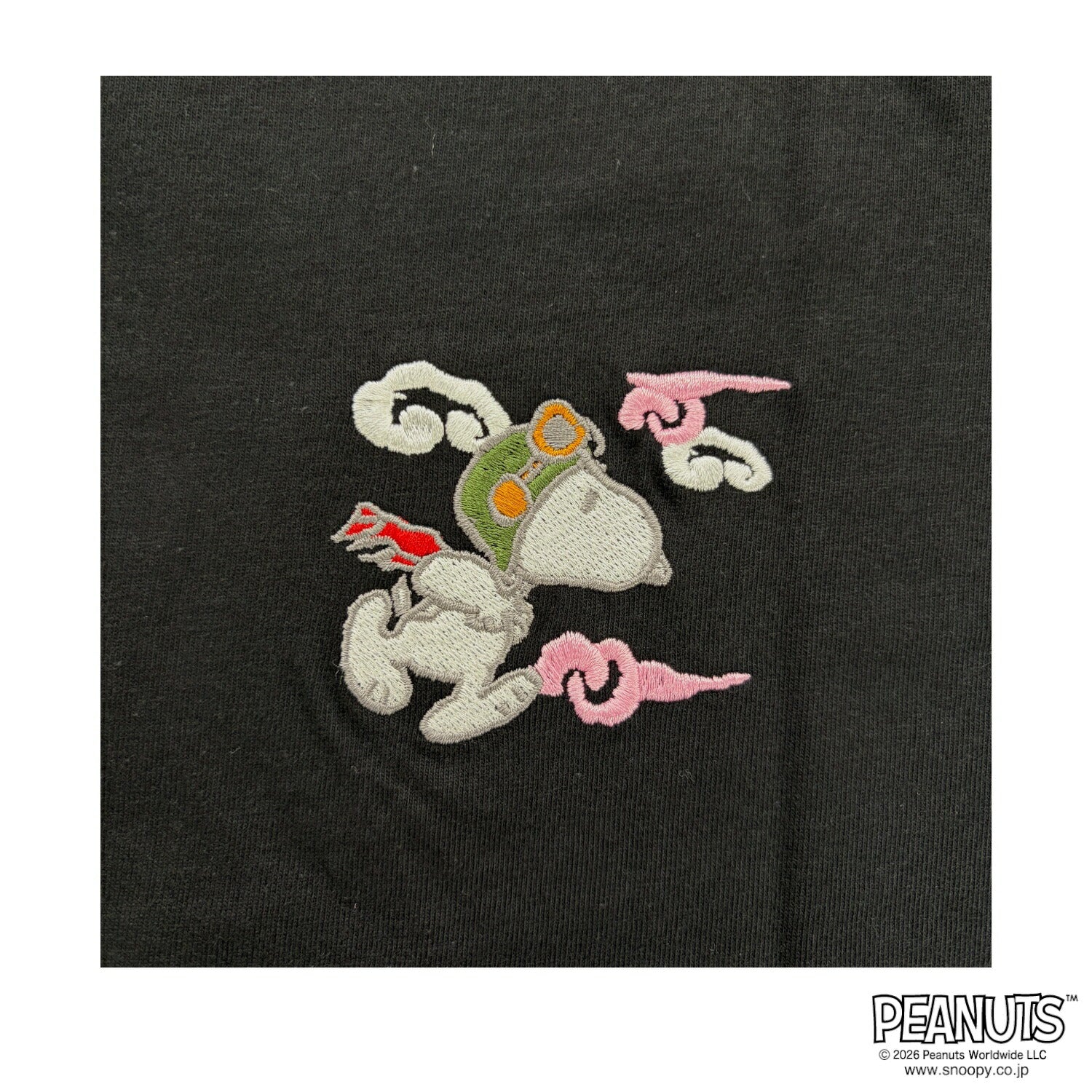 スヌーピー フライング・エース 地図柄 バックプリント 刺繍 天竺 半袖 Tシャツ SNOOPY PEA s1162-223sp