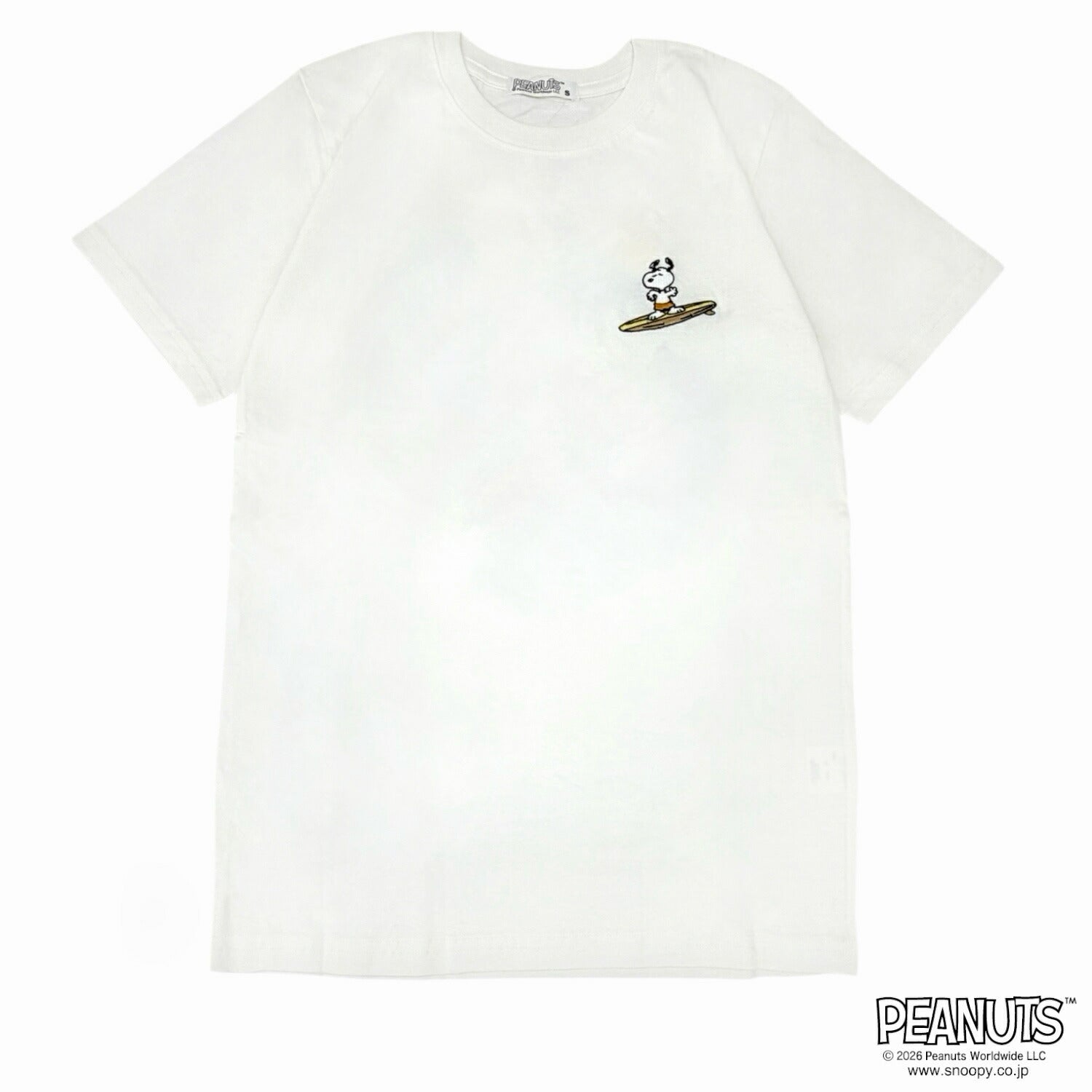 スヌーピー 波柄 バックプリント 刺繍 天竺 半袖 Tシャツ メンズ レディース 春 夏 SNOOPY PEANUTS s1162-225sp