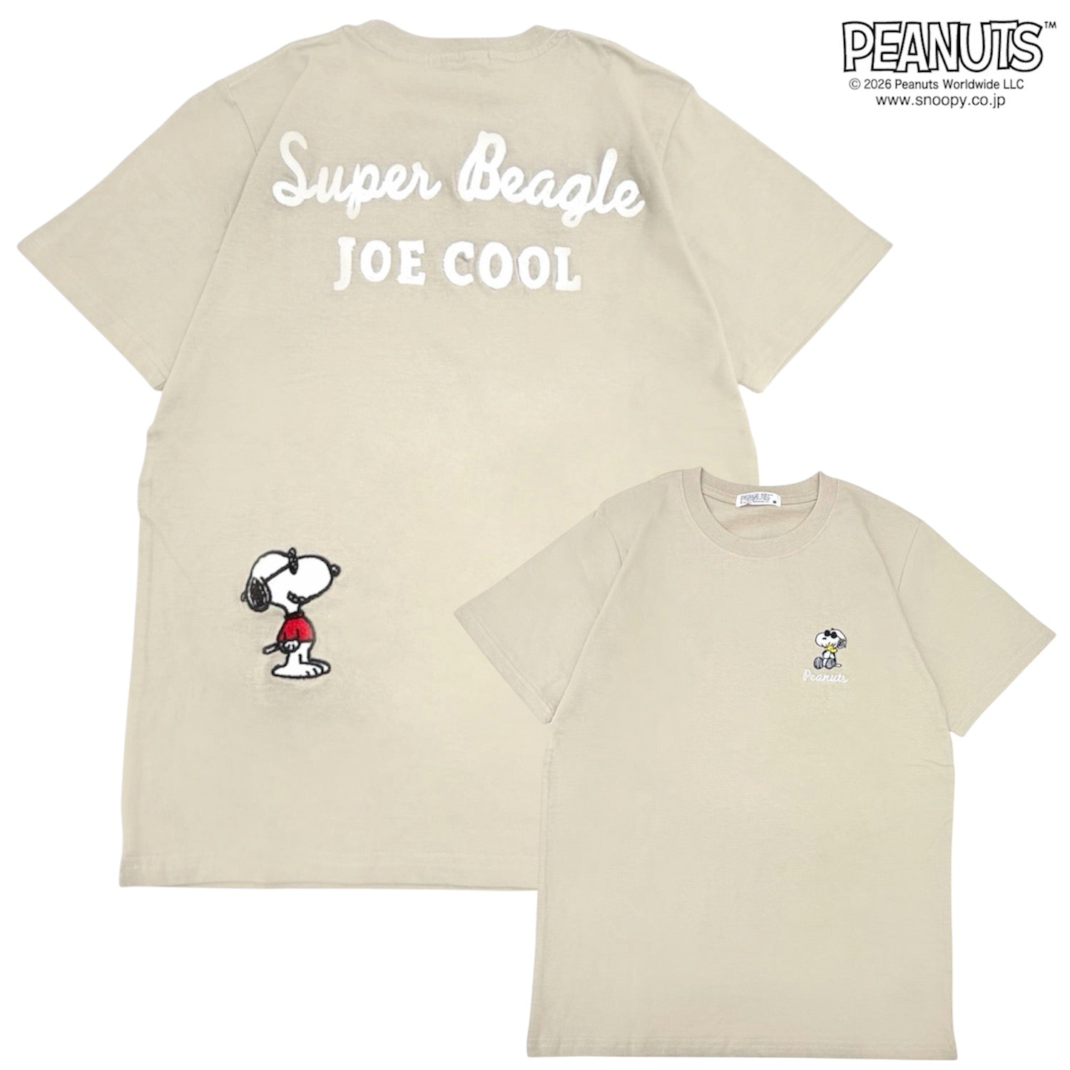 スヌーピー ジョークール 半袖 Tシャツ バック刺繍 天竺 メンズ レディース 夏  SNOOPY JOE COOL PEANUTS s1162-230sp