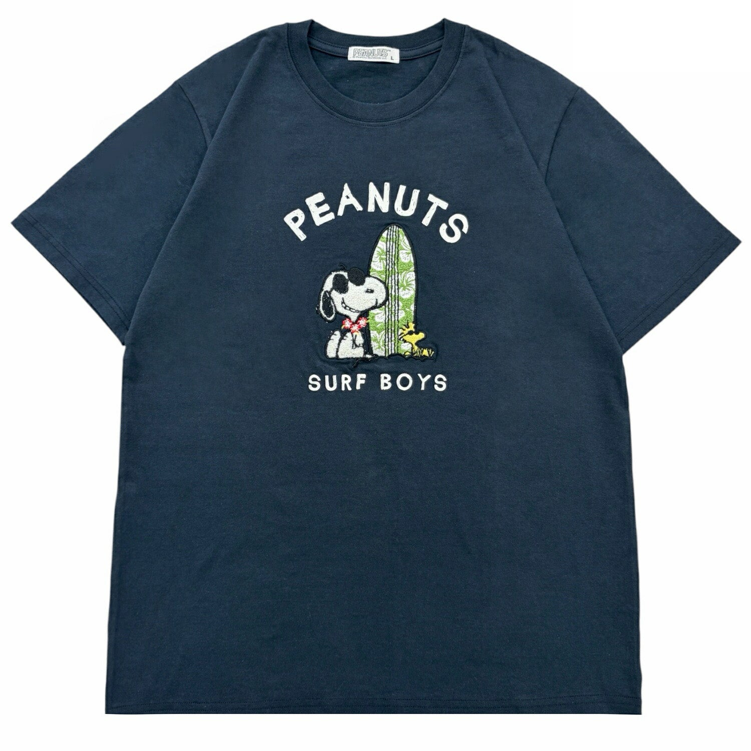 スヌーピー ジョー・クール サーフボード柄 サガラ刺繍 天竺 半袖 Tシャツ トップス 春 夏 SNOOPY s1162-232sp PEANUTS
