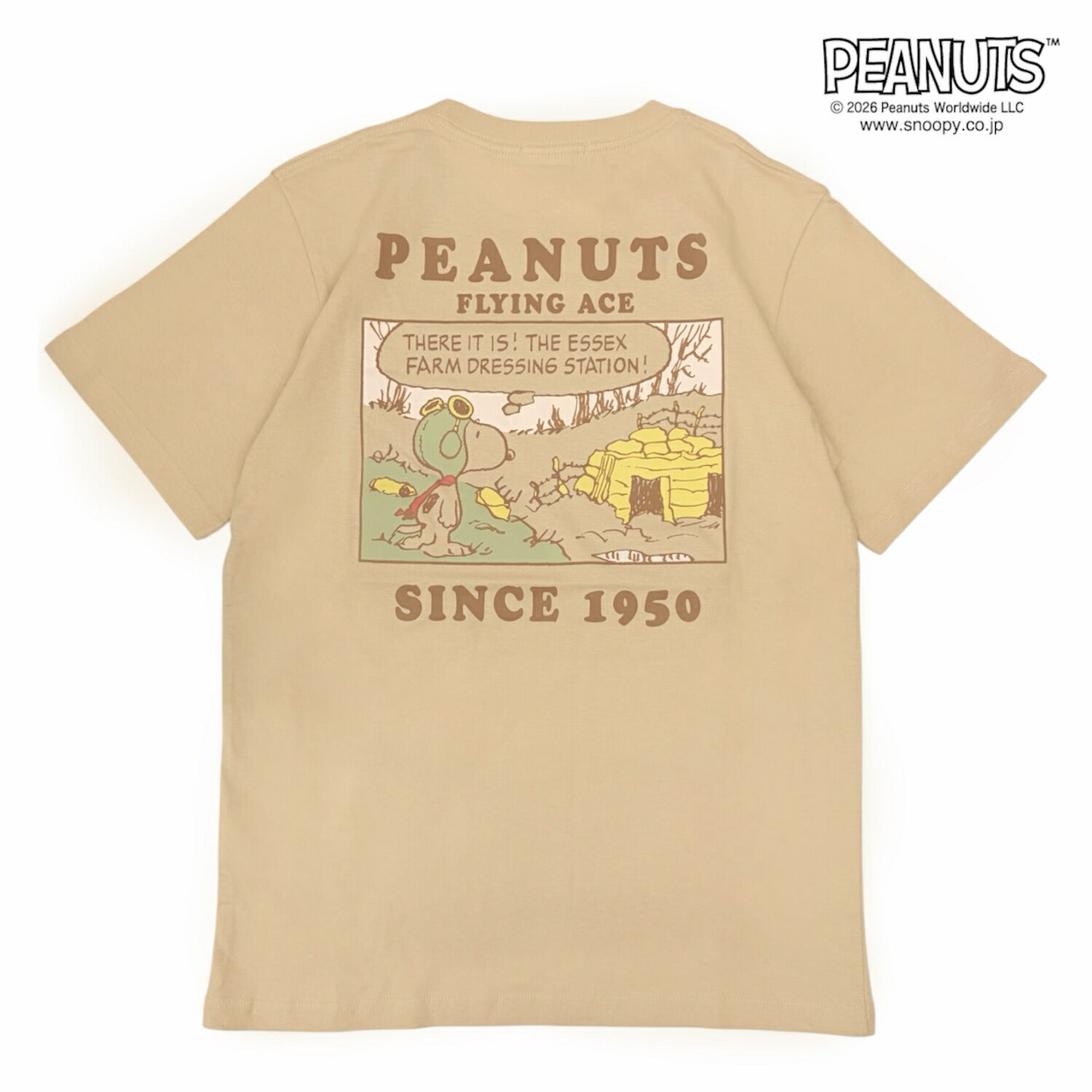 スヌーピー フライング・エース柄 半袖 Tシャツ バックプリント 天竺 メンズ レディース 春 夏 SNOOPY PEANUTS s1162-241sp