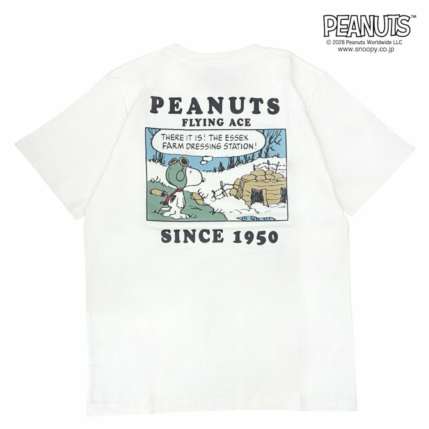 スヌーピー フライング・エース柄 半袖 Tシャツ バックプリント 天竺 メンズ レディース 春 夏 SNOOPY PEANUTS s1162-241sp