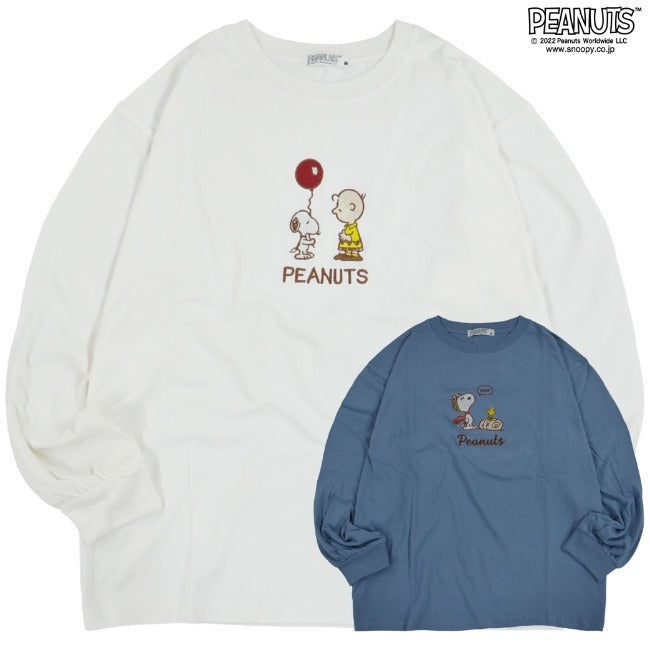 スヌーピー Tシャツ 長袖 刺繍 チャリーブラウン  フライングエース PEANUTS SNOOPY s1223-546sp