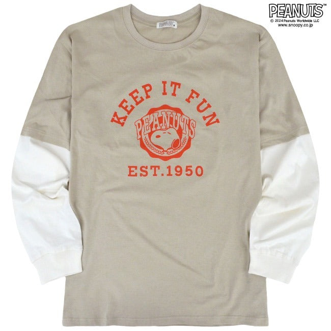 スヌーピー 切替 長袖 Tシャツ 袖切替 ロンT 春秋 SNOOPY PEANUTS s1233-556sp