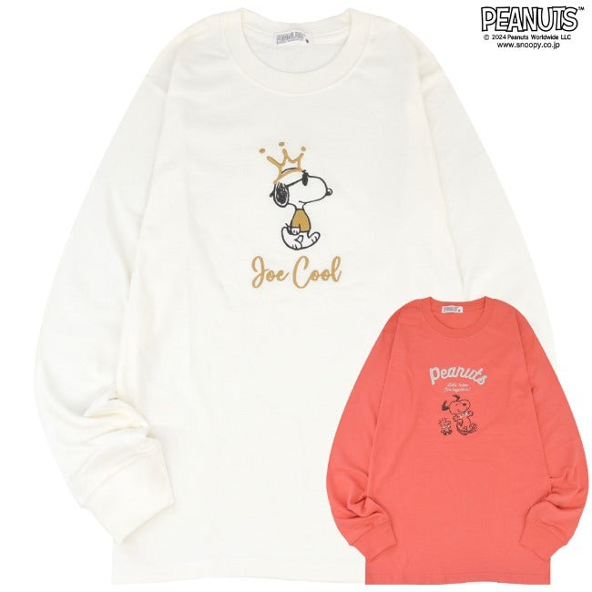 スヌーピー 長袖 Tシャツ トップス 刺繍 ジョークール SNOOPY PEANUTS JOE COOL s1243-20sp