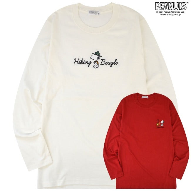 スヌーピー 長袖 トップス Tシャツ 刺繍 チャーリーブラウン ウッドストック SNOOPY PEANUTS s1243-47
