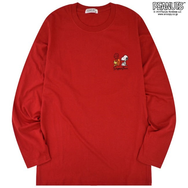 スヌーピー 長袖 トップス Tシャツ 刺繍 チャーリーブラウン ウッドストック SNOOPY PEANUTS s1243-47