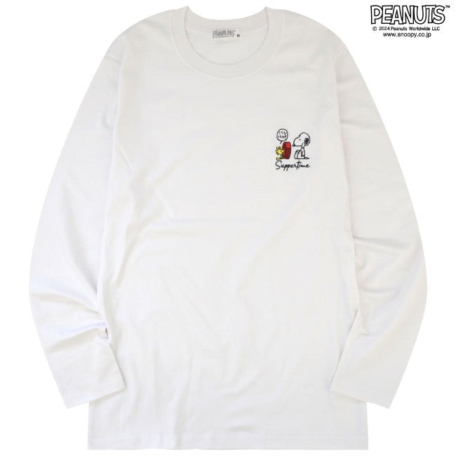 スヌーピー 長袖 トップス Tシャツ 刺繍 チャーリーブラウン ウッドストック SNOOPY PEANUTS s1243-47