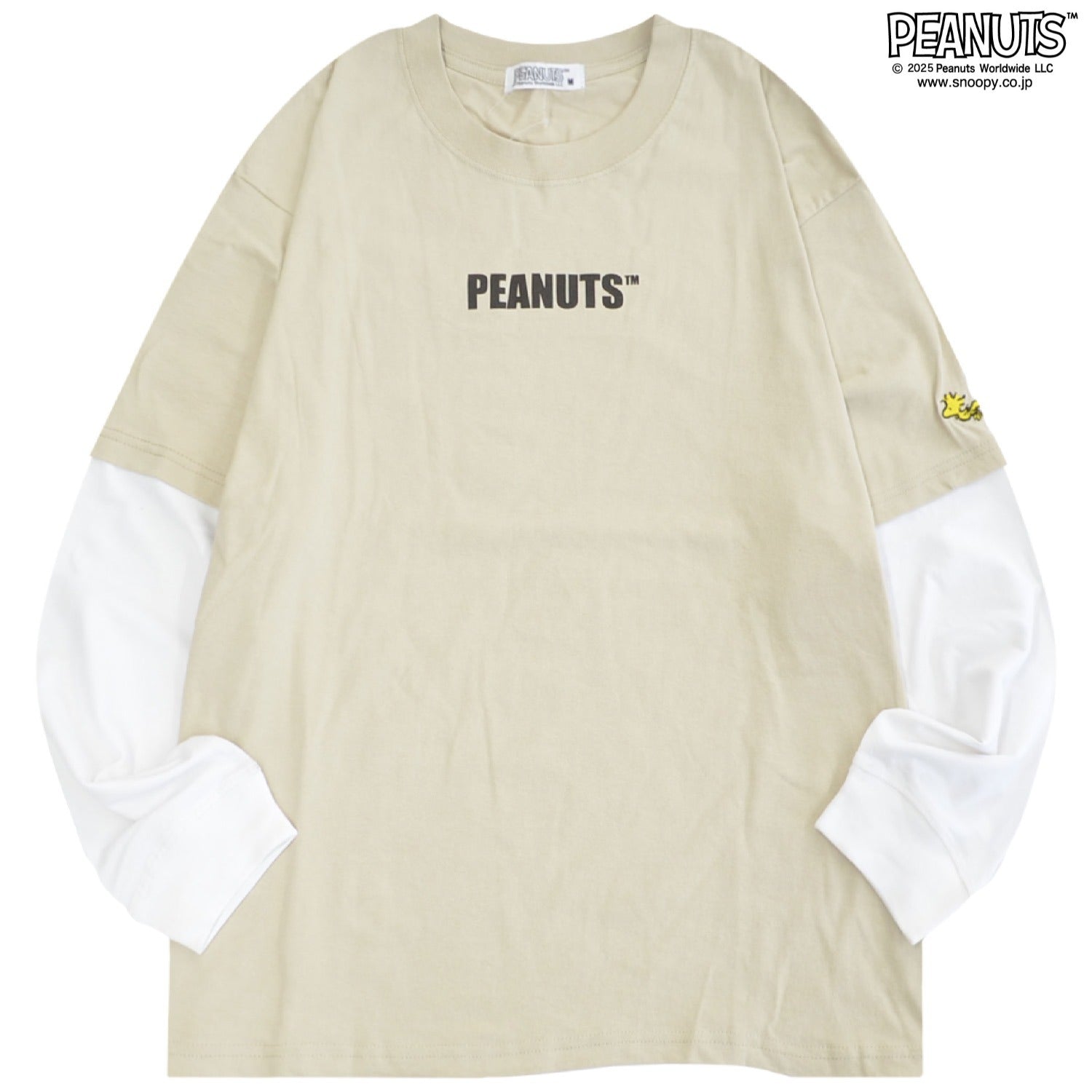 スヌーピー 袖切替 長袖 Tシャツ トップス レイヤード 秋 SNOOPY PEANUTS s1253-11sp