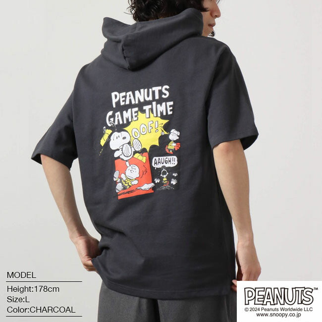 スヌーピー ドロップショルダー Tパーカー 半袖 プリント アメコミ コミック 漫画 SNOOPY PEANUTS s1332-187sp