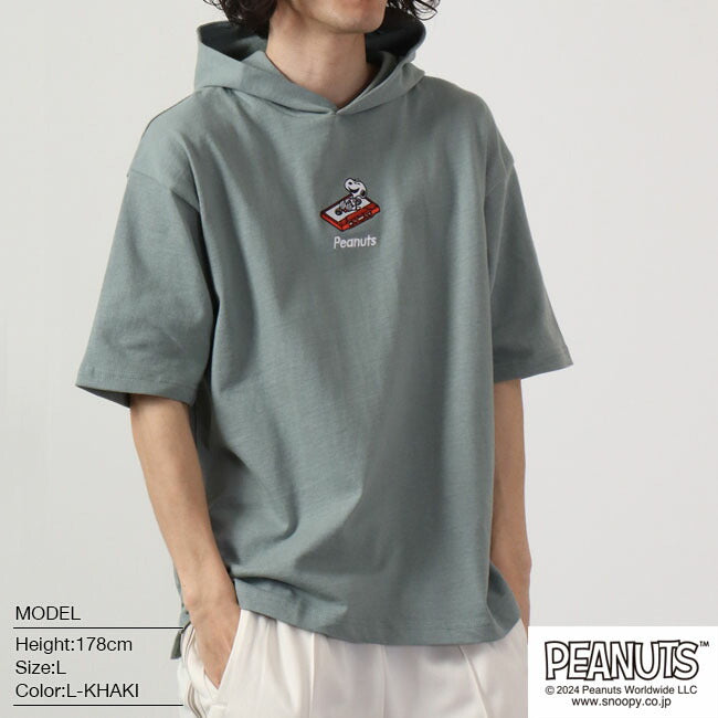 スヌーピー ドロップショルダー Tパーカー 半袖 プリント SNOOPY PEANUTS s1332-188sp
