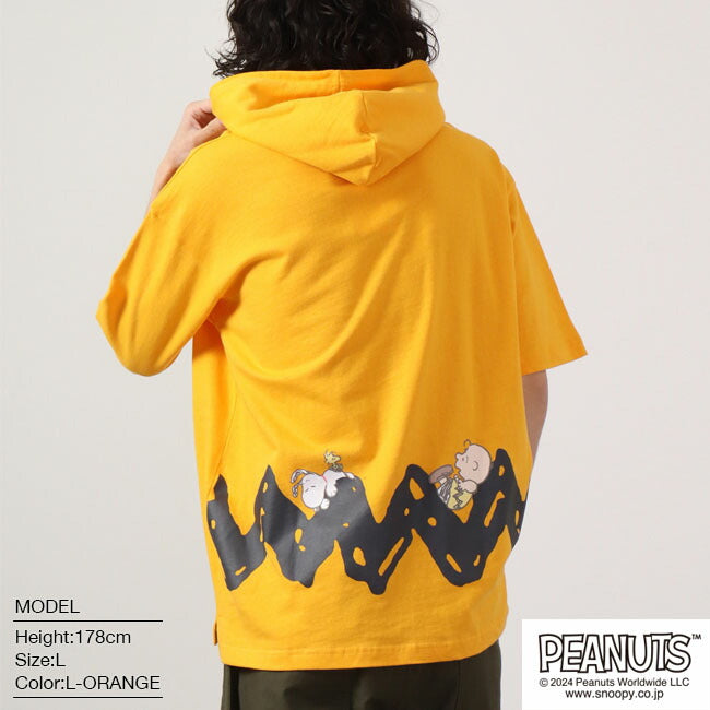 スヌーピー チャーリーブラウン ドロップショルダー Tパーカー 半袖 プリント SNOOPY PEANUTS s1332-189sp