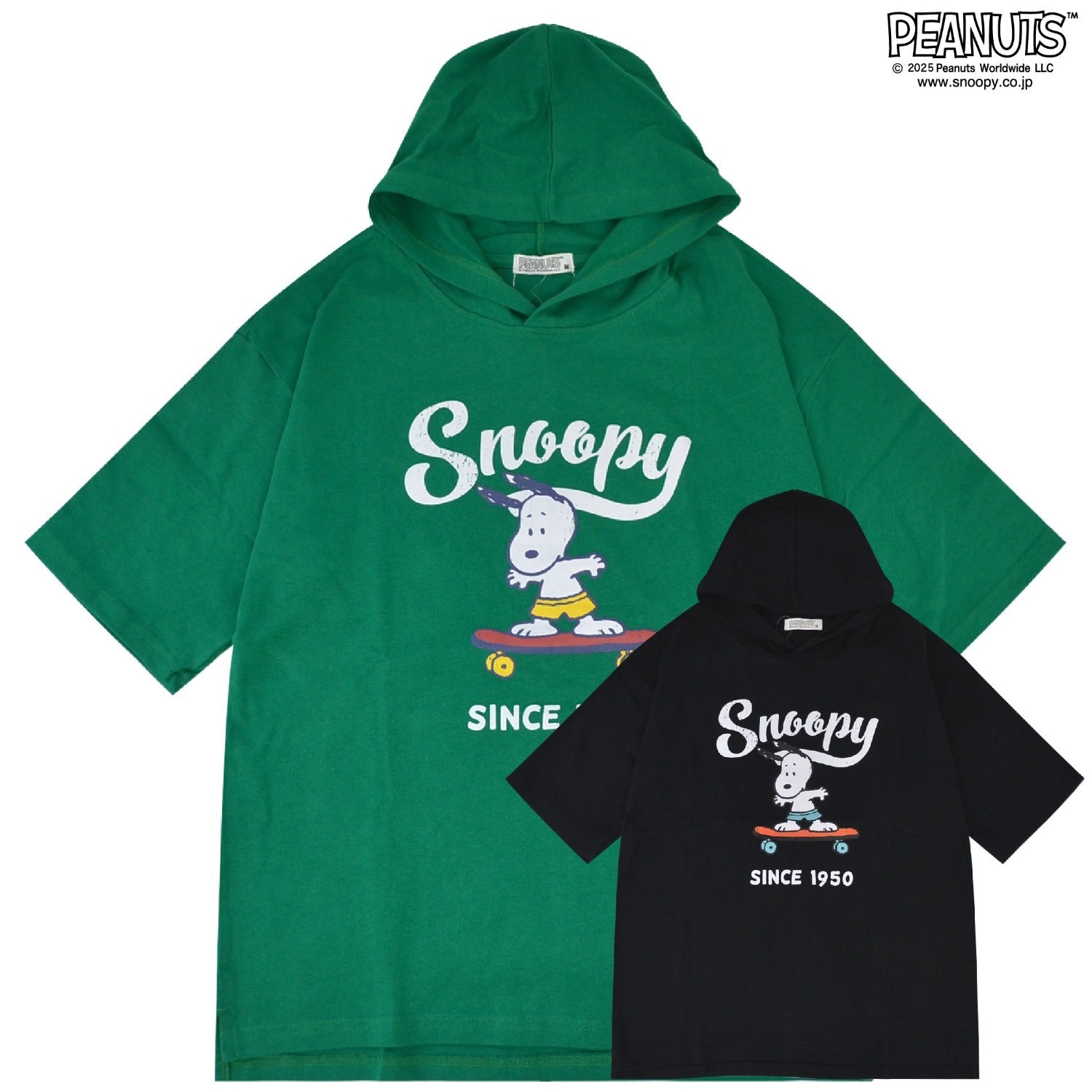 スヌーピー Tパーカー 半袖 プリント スケボー パーカー SNOOPY PEANUTS s1342-49sp
