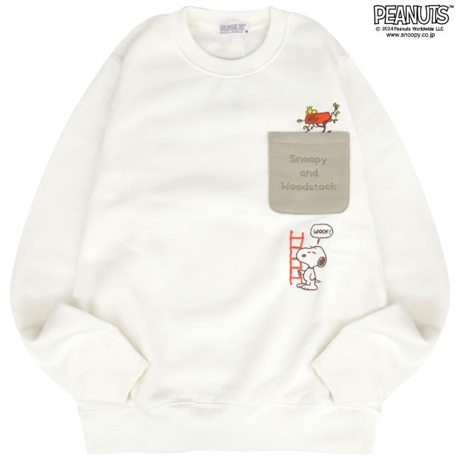スヌーピー トレーナー 長袖 裏起毛 刺繍 チャーリーブラウン ウッドストック SNOOPY PEANUTS s1344-117