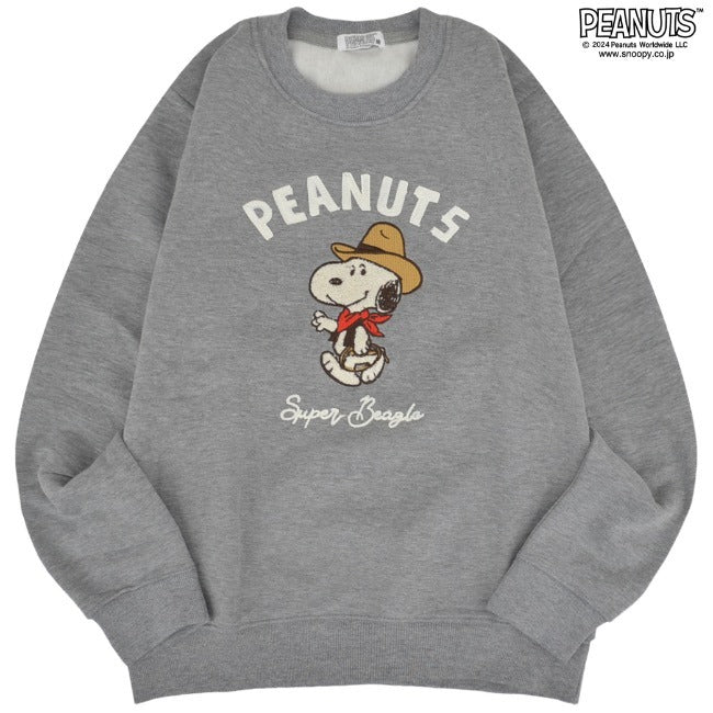 スヌーピー トレーナー 裏毛 長袖 刺繍 スウェット レトロ ヴィンテージ カウボーイSNOOPY PEANUTS s1344-36sp