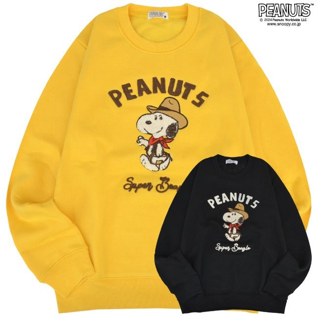 スヌーピー トレーナー 裏毛 長袖 刺繍 スウェット レトロ ヴィンテージ カウボーイSNOOPY PEANUTS s1344-36sp