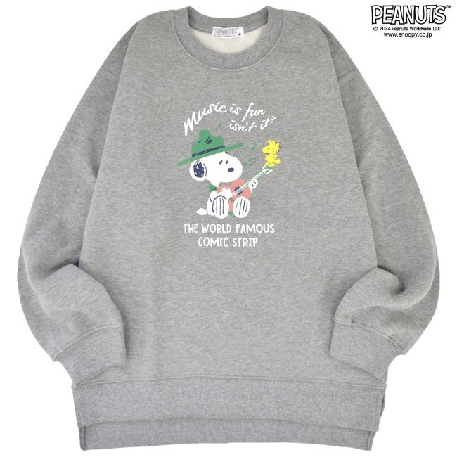 スヌーピー 長袖 トレーナー スウェット 裏起毛 バック プリント トップス SNOOPY PEANUTS s1344-401sp