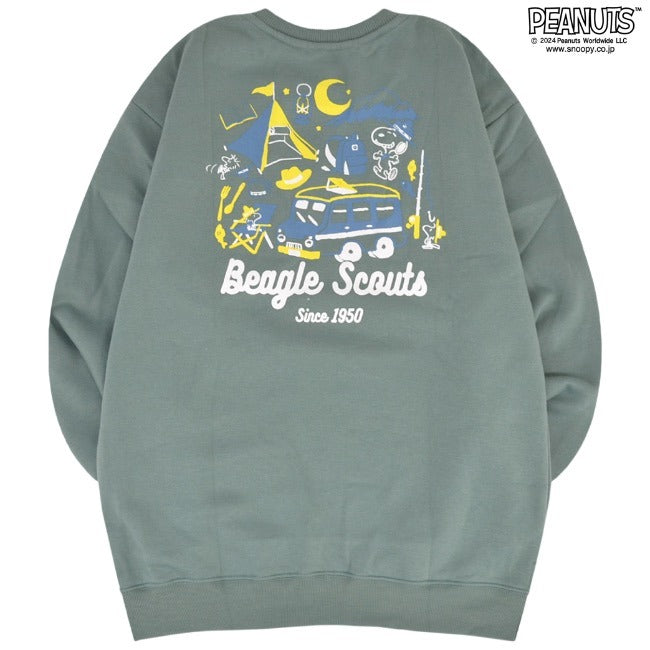 スヌーピー 長袖 トレーナー スウェット 裏起毛 バック プリント トップス SNOOPY PEANUTS s1344-401sp