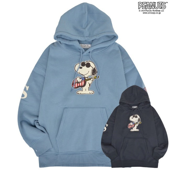 スヌーピー パーカー ジョークール 長袖 裏起毛 スウェット トップス 刺繍 プリント SNOOPY PEANUTS s1344-44sp