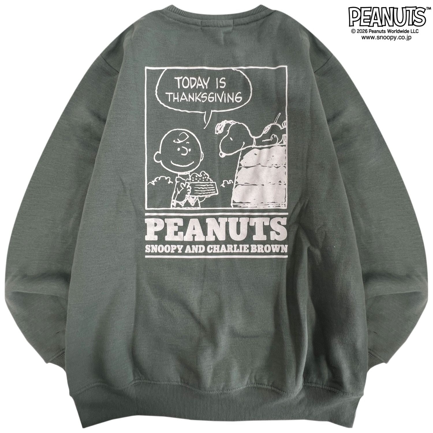 スヌーピー チャーリー・ブラウン オラフ プリント 裏起毛トレーナー コミック柄 きょうだい PEANUTS SNOOPY s1354-69