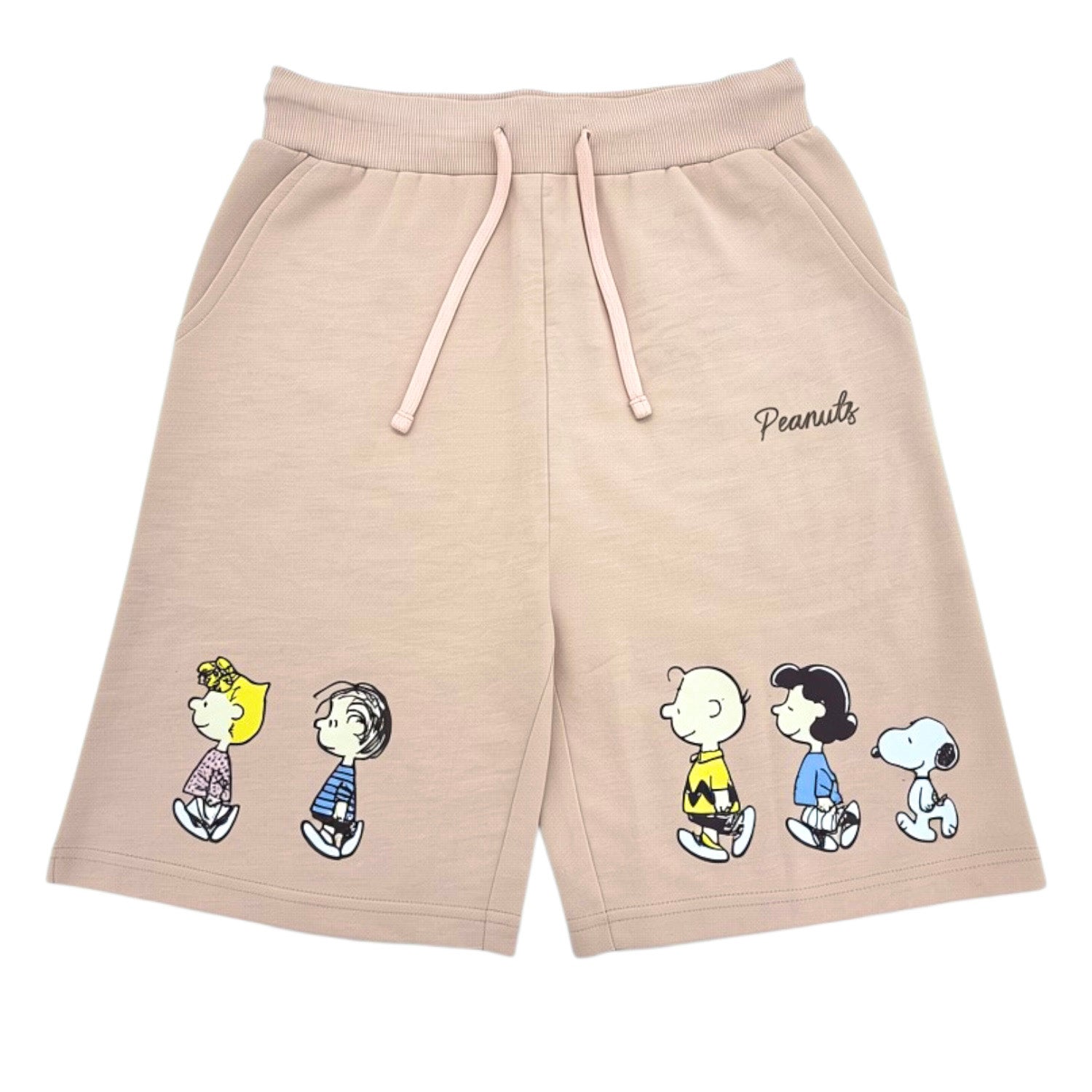 スヌーピー フレンズ WALK柄 プリント 刺繍 ミニ裏毛 ハーフパンツ メンズ レディース 春 夏 SNOOPY PEANUTS s1462-178sp