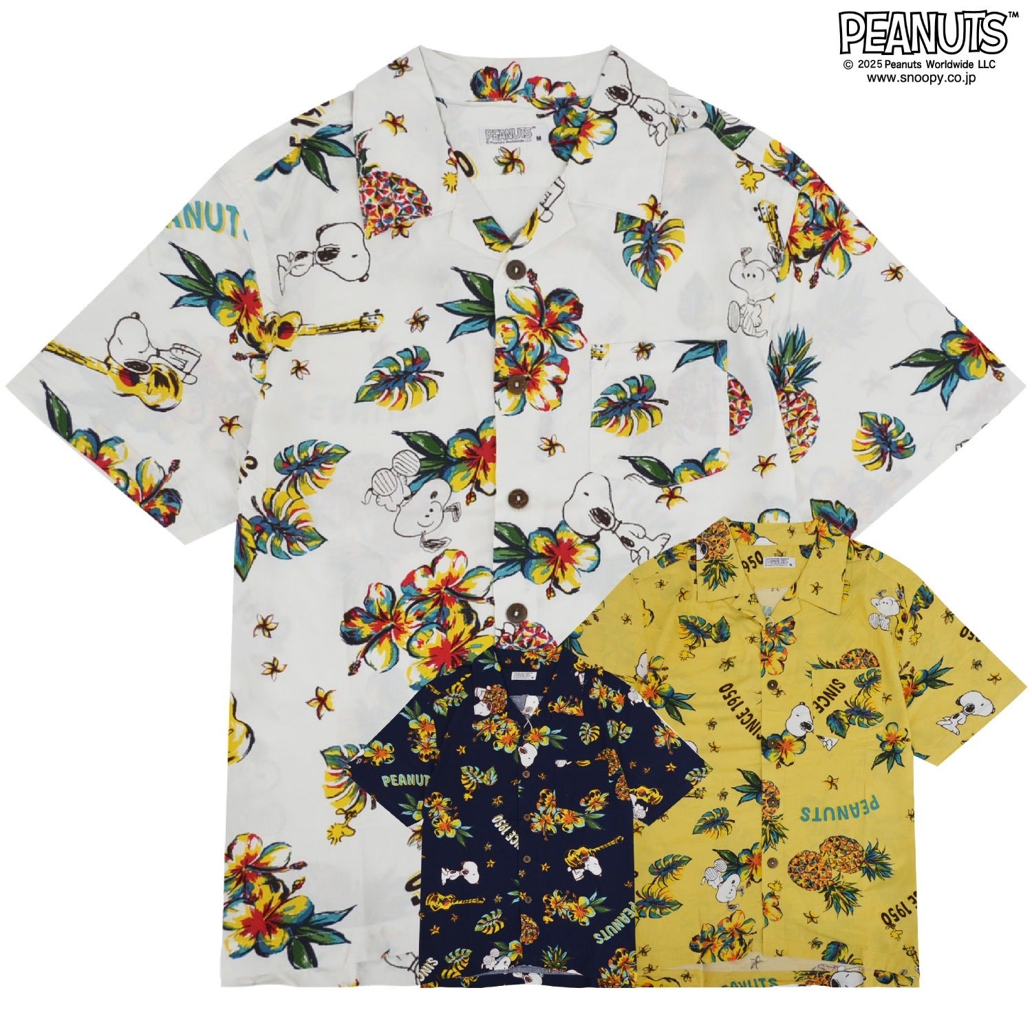 スヌーピー アロハ シャツ ハワイ 夏 海 Tシャツ トップス 半袖 メンズ レディース リゾート ハイビスカス SNOOPY PEANUTS s1552-270sp