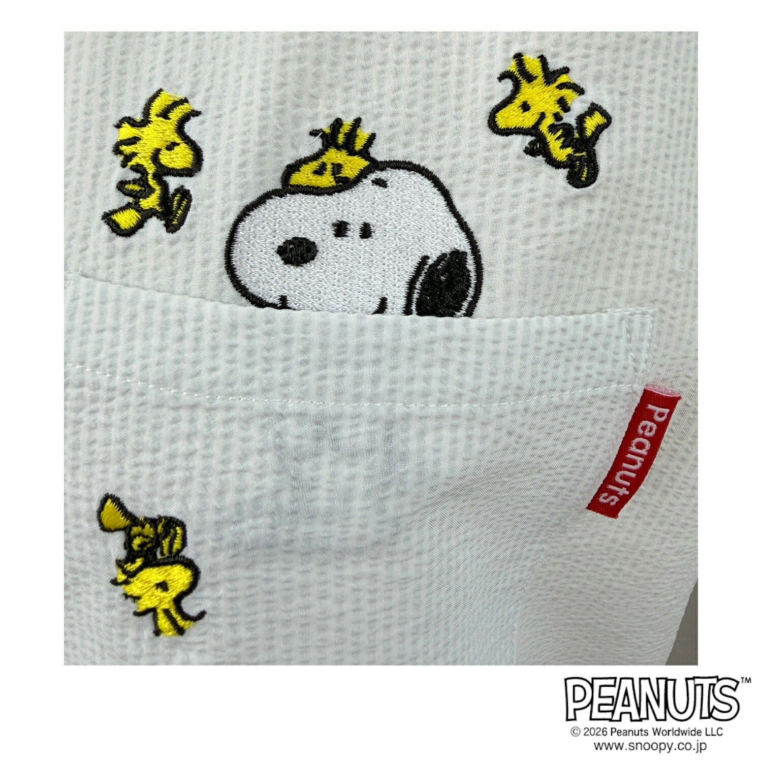 スヌーピー ウッドストック シアサッカー 半袖 シャツ 刺繍 レディース メンズ 春 夏 SNOOPY PEANUTS s1562-149sp
