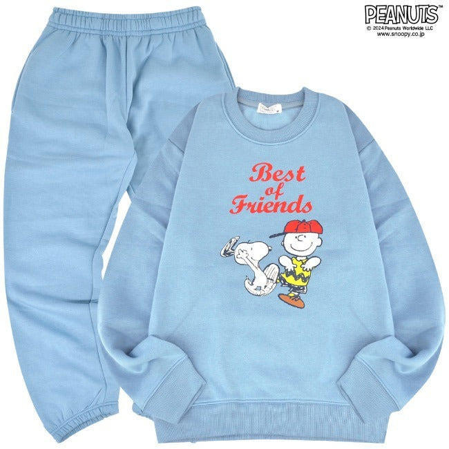 スヌーピー トレーナー パンツ セット スウェット チャーリーブラウン 刺繍 プリント 長袖 トップス ボトムス 裏起毛  SNOOPY PEANUTS s1644-53sp